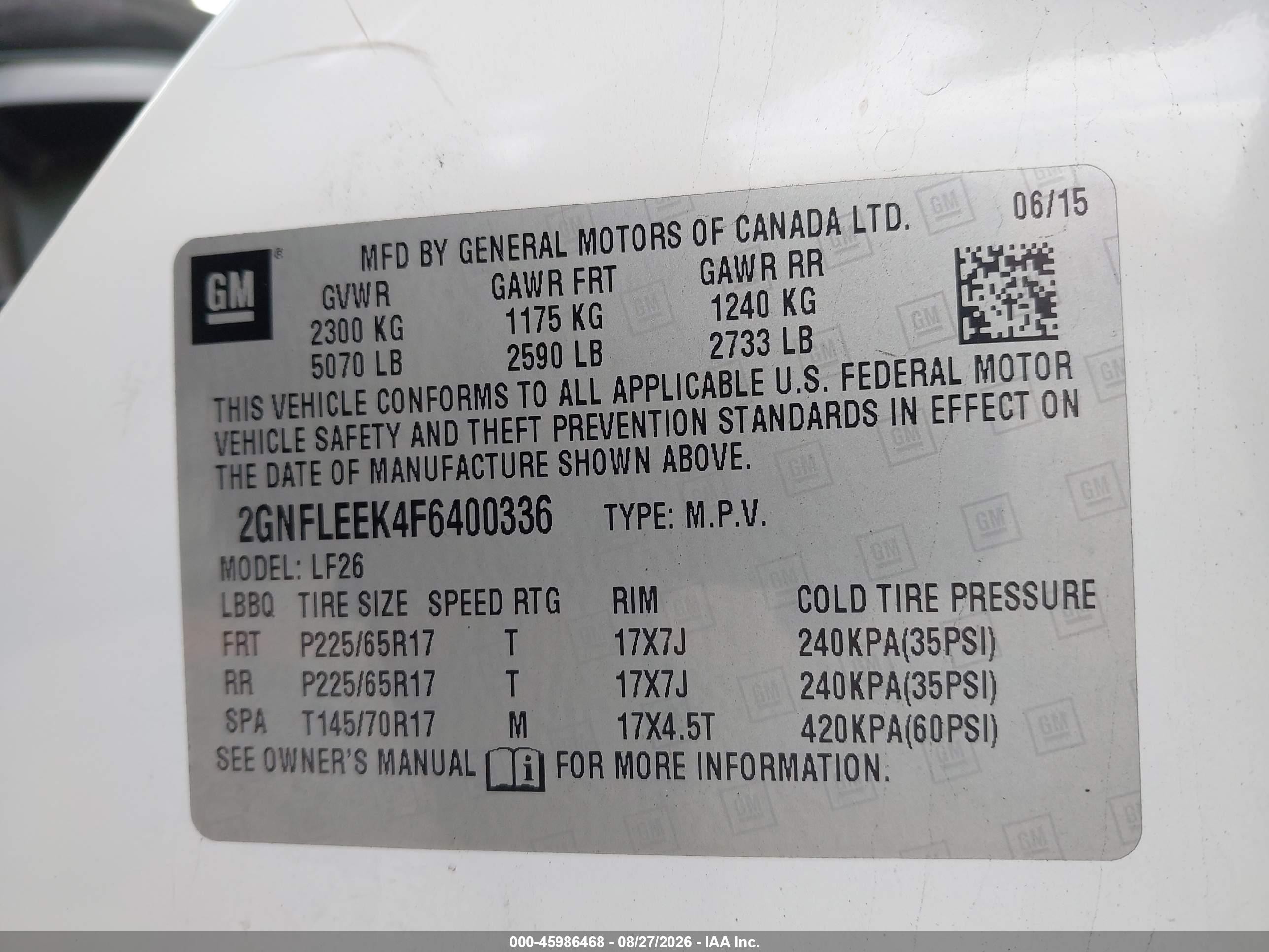 2015 Chevrolet Equinox Ls Белый vin: 2GNFLEEK4F6400336