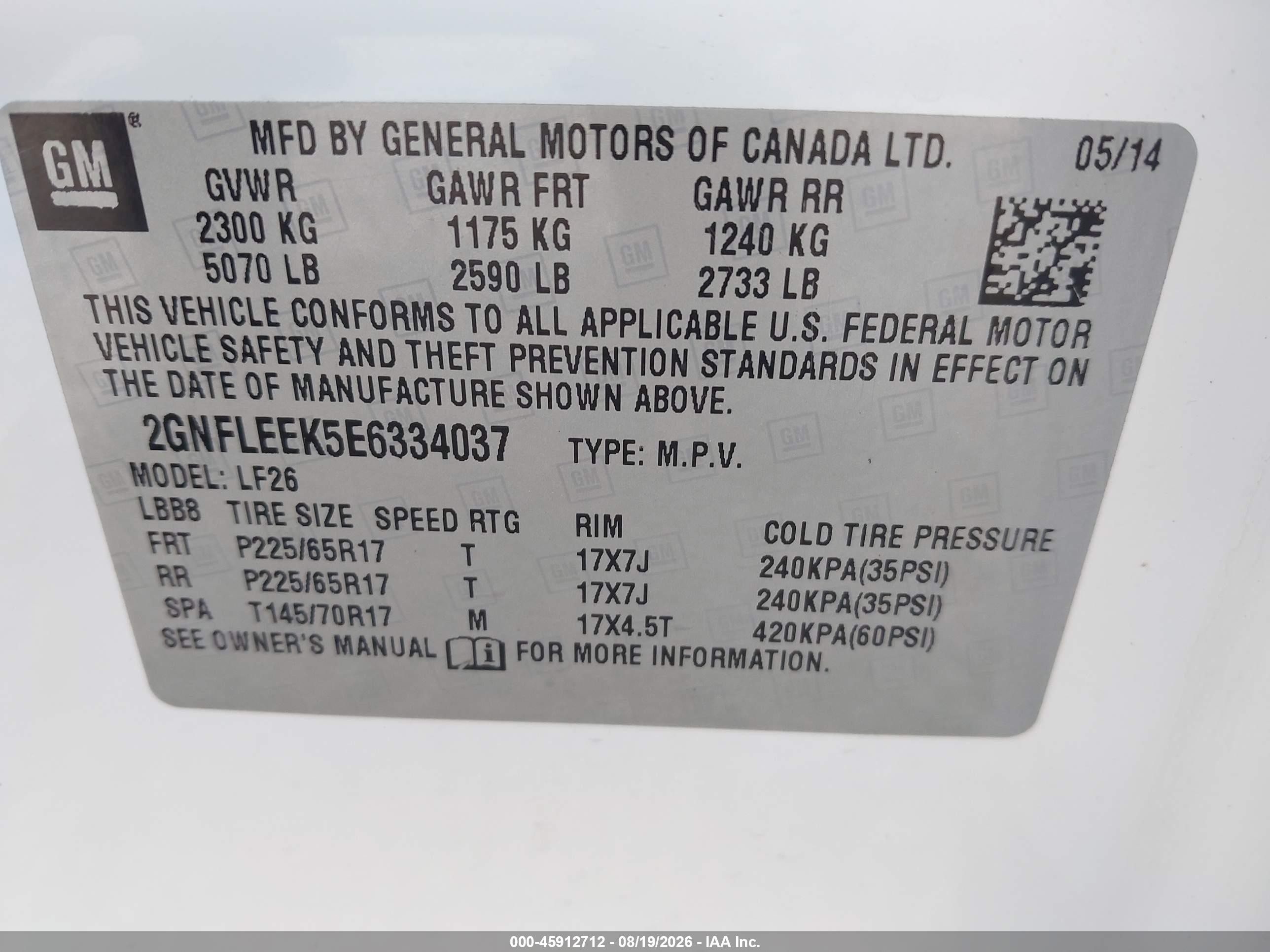 2014 Chevrolet Equinox Ls White vin: 2GNFLEEK5E6334037