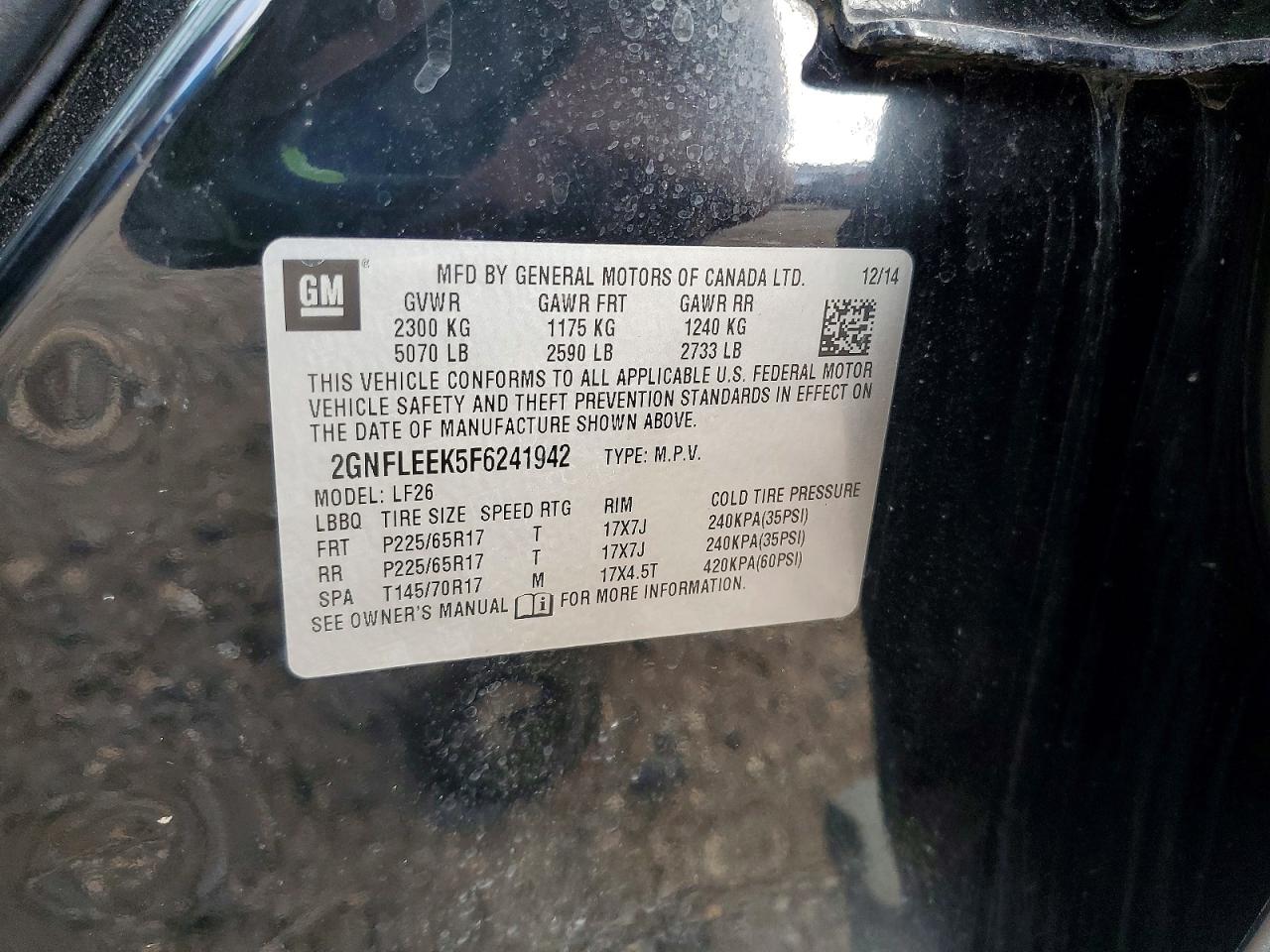 2015 Chevrolet Equinox Ls Черный vin: 2GNFLEEK5F6241942