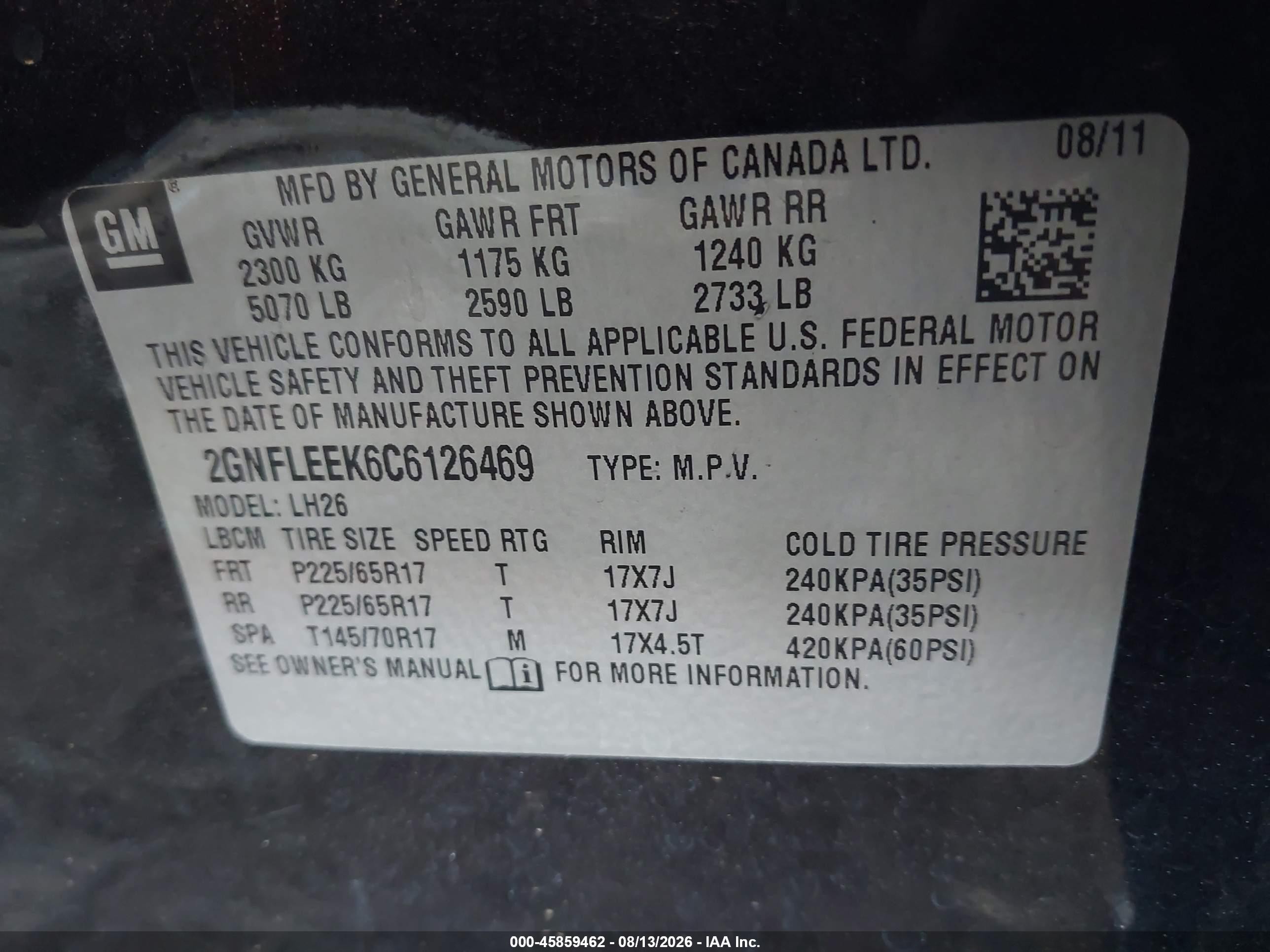 2012 Chevrolet Equinox Lt W/1lt Черный vin: 2GNFLEEK6C6126469