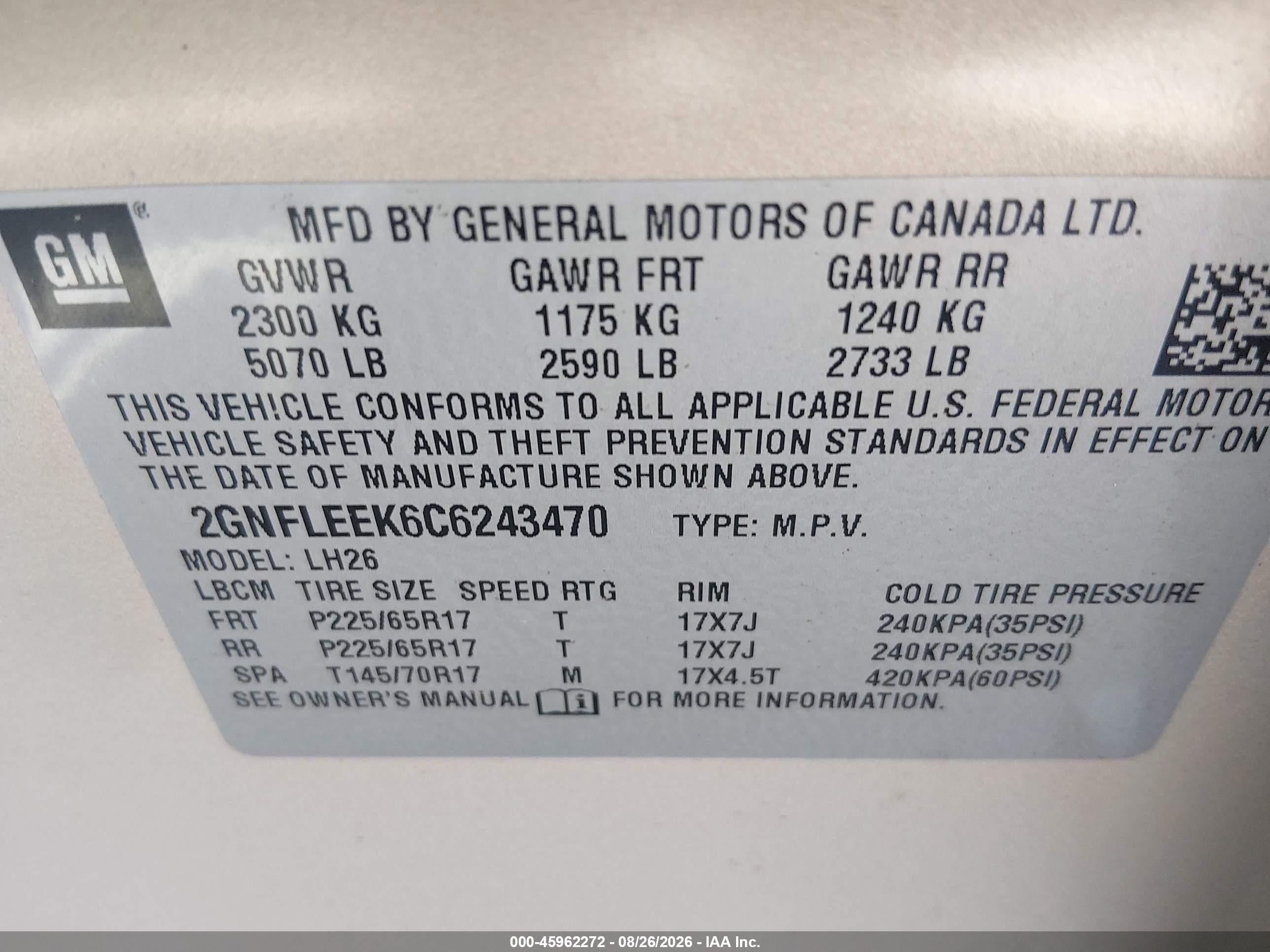 2012 Chevrolet Equinox Lt W/1lt Gold vin: 2GNFLEEK6C6243470