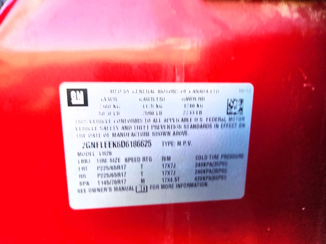 2013 Chevrolet Equinox Lt Red vin: 2GNFLEEK6D6186625