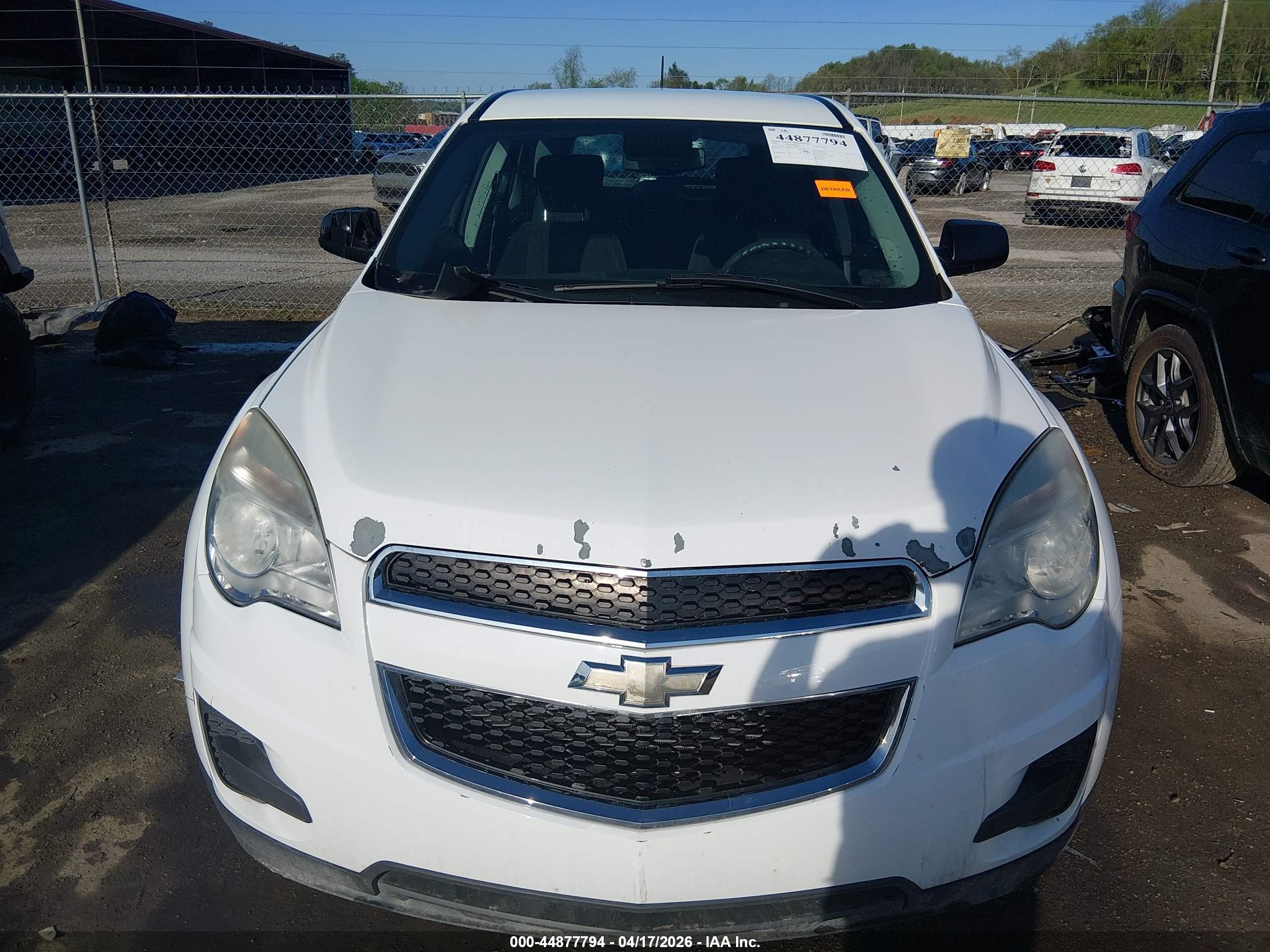 2014 Chevrolet Equinox Ls White vin: 2GNFLEEK6E6380833