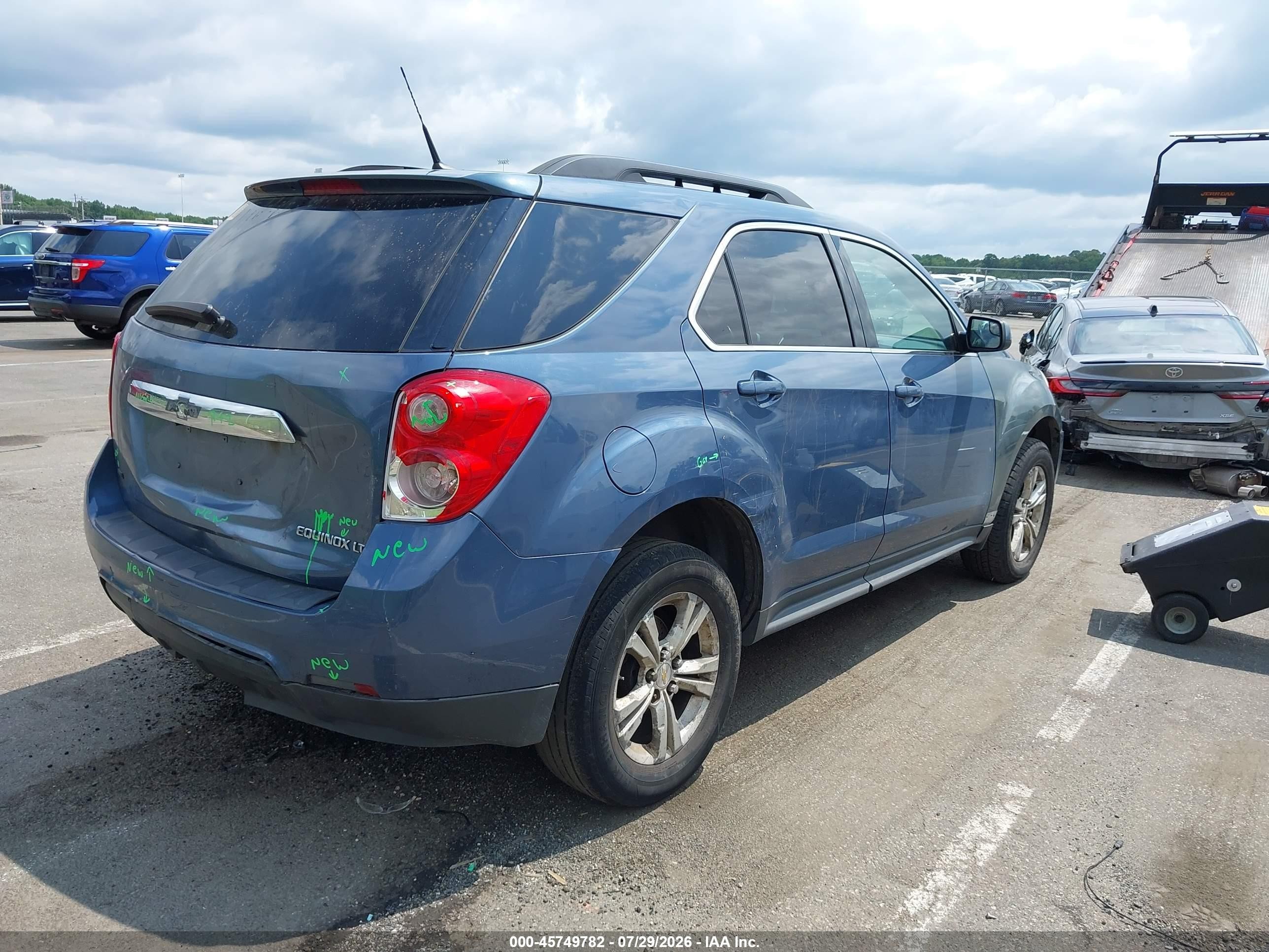 2012 Chevrolet Equinox Lt W/1lt Синий vin: 2GNFLEEK7C6196790