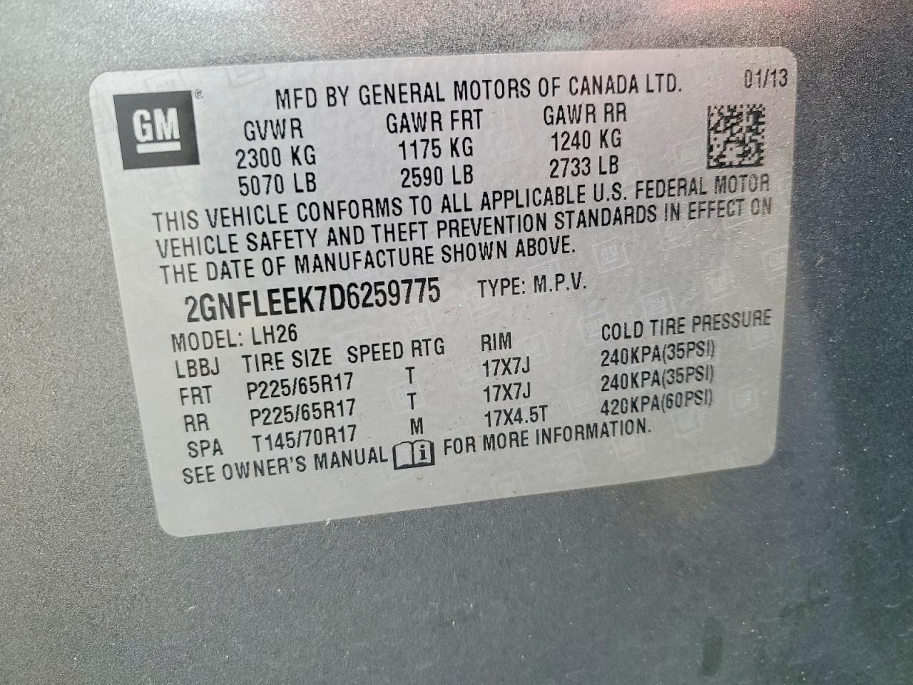 2013 Chevrolet Equinox Lt Серый vin: 2GNFLEEK7D6259775