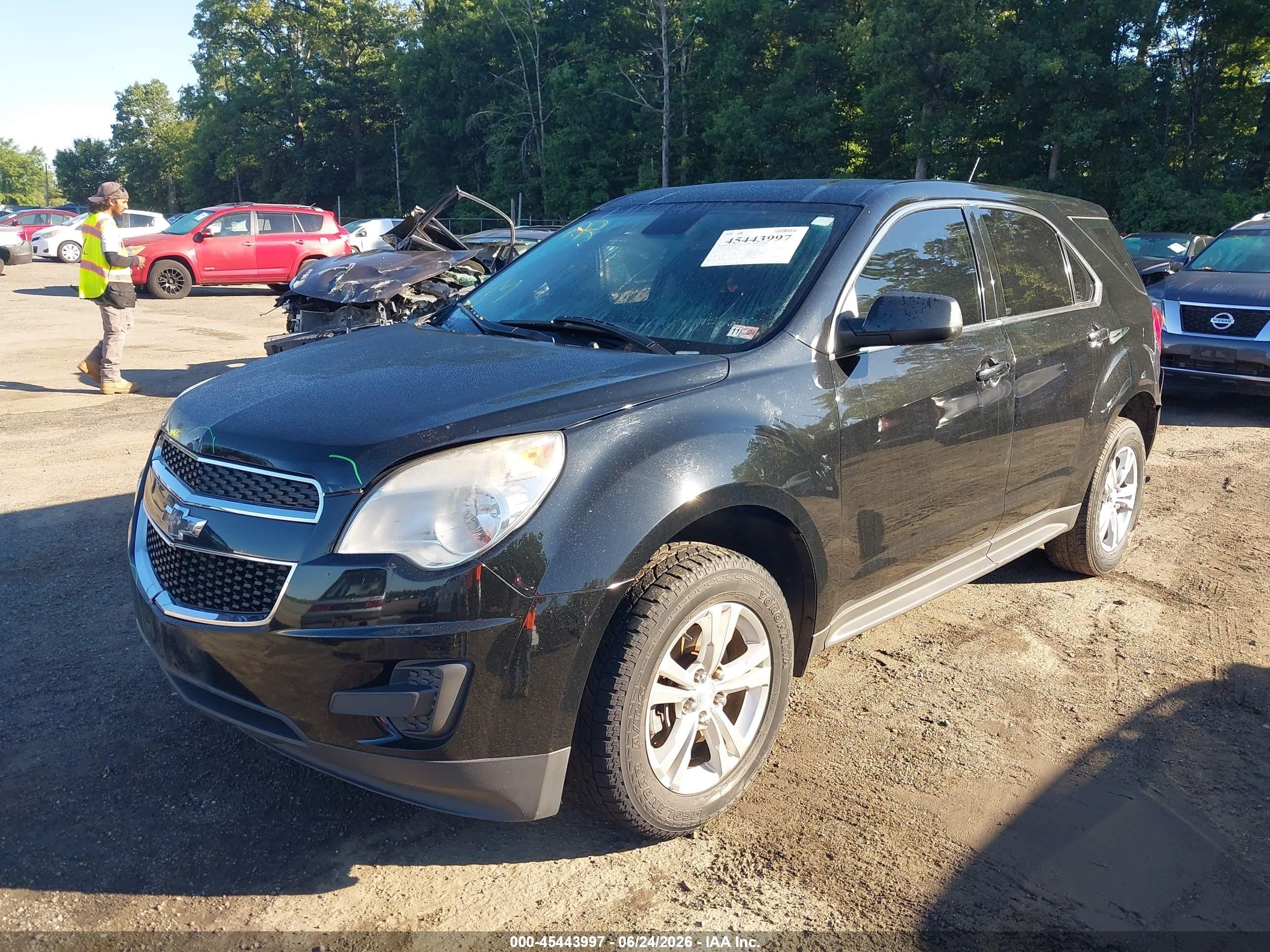 2014 Chevrolet Equinox Ls Black vin: 2GNFLEEK7E6182598