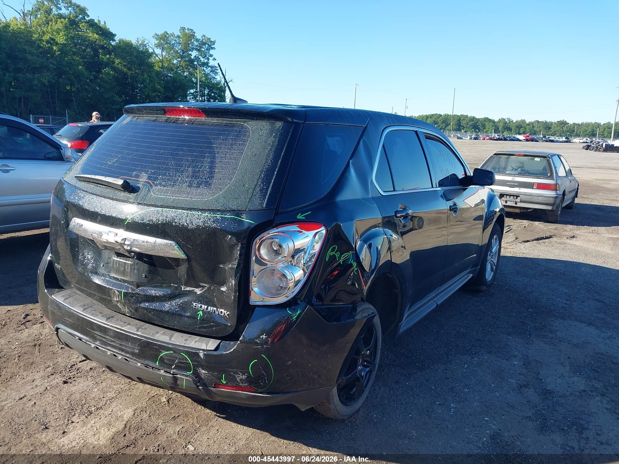 2014 Chevrolet Equinox Ls Black vin: 2GNFLEEK7E6182598