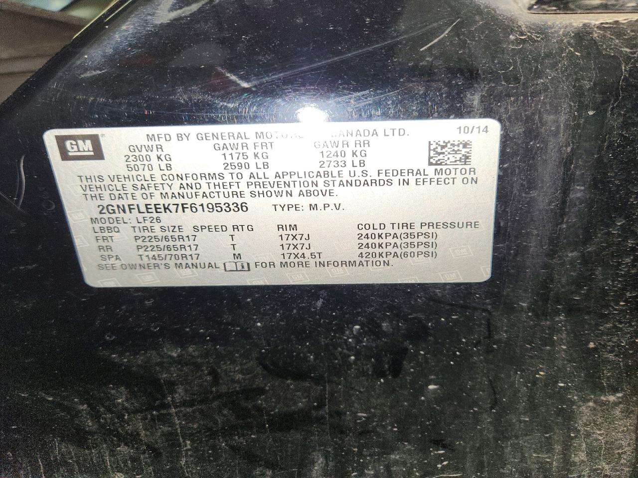2015 Chevrolet Equinox Ls Черный vin: 2GNFLEEK7F6195336