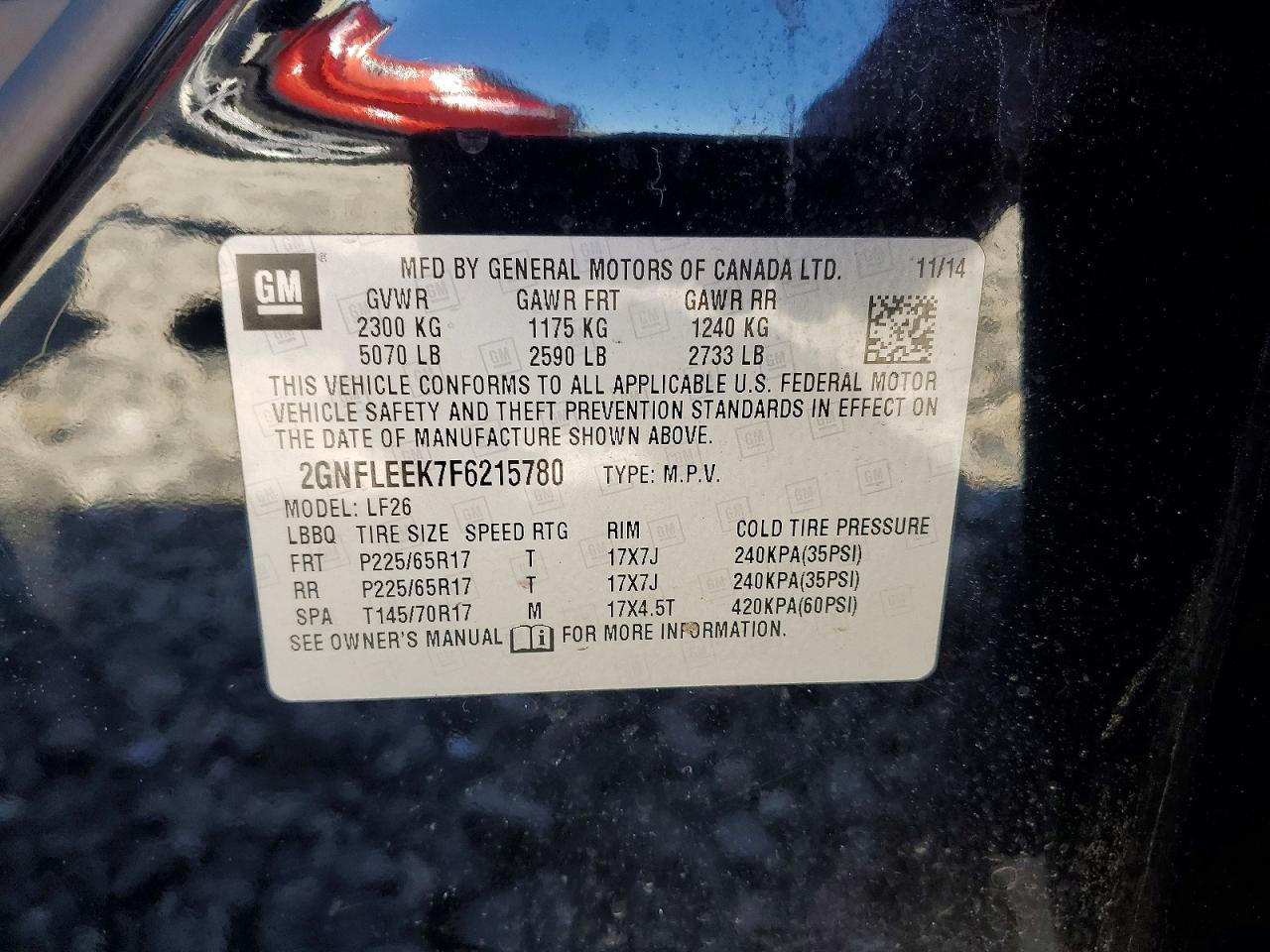 2015 Chevrolet Equinox Ls Black vin: 2GNFLEEK7F6215780