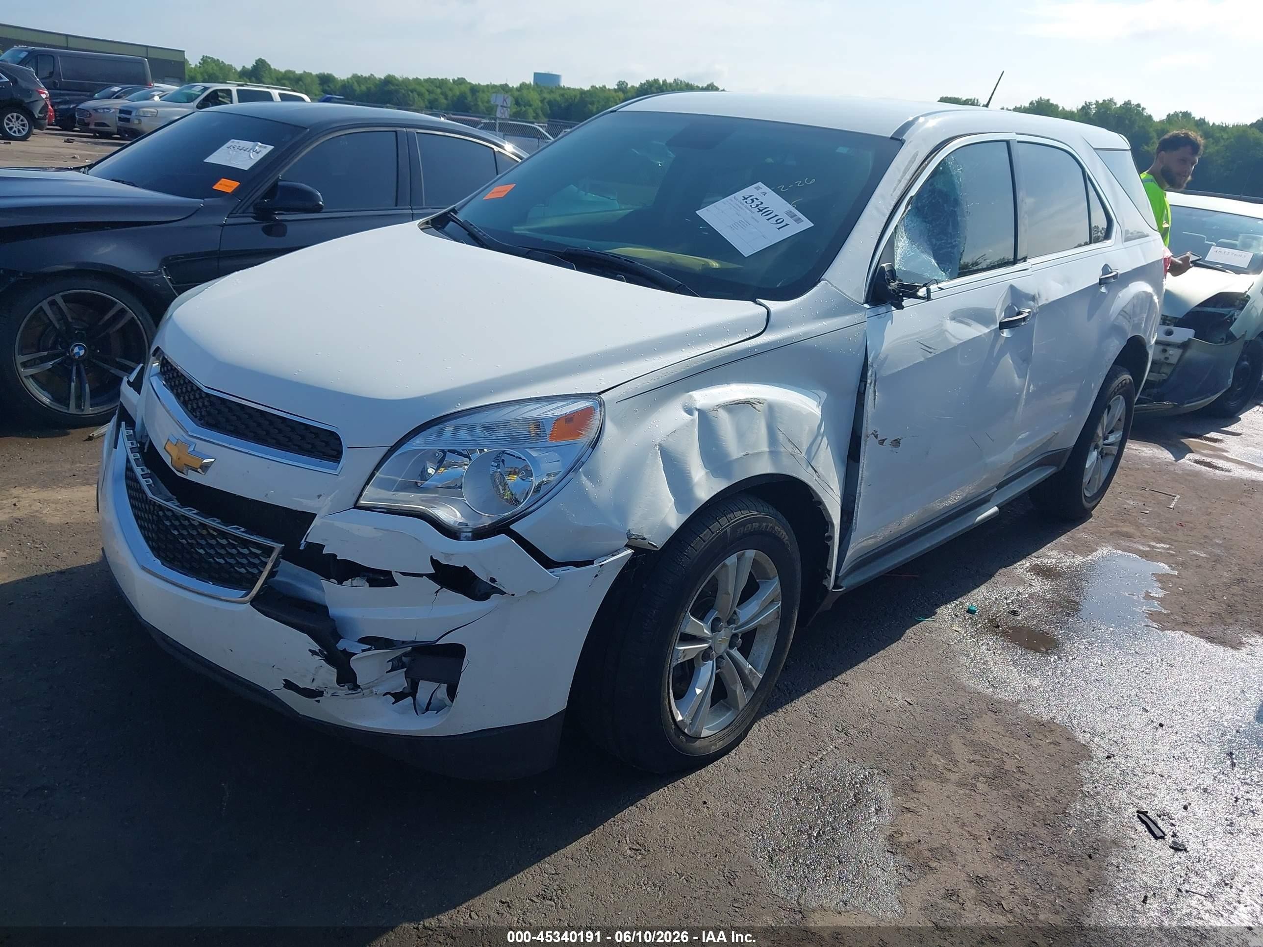 2014 Chevrolet Equinox Ls White vin: 2GNFLEEK8E6354475