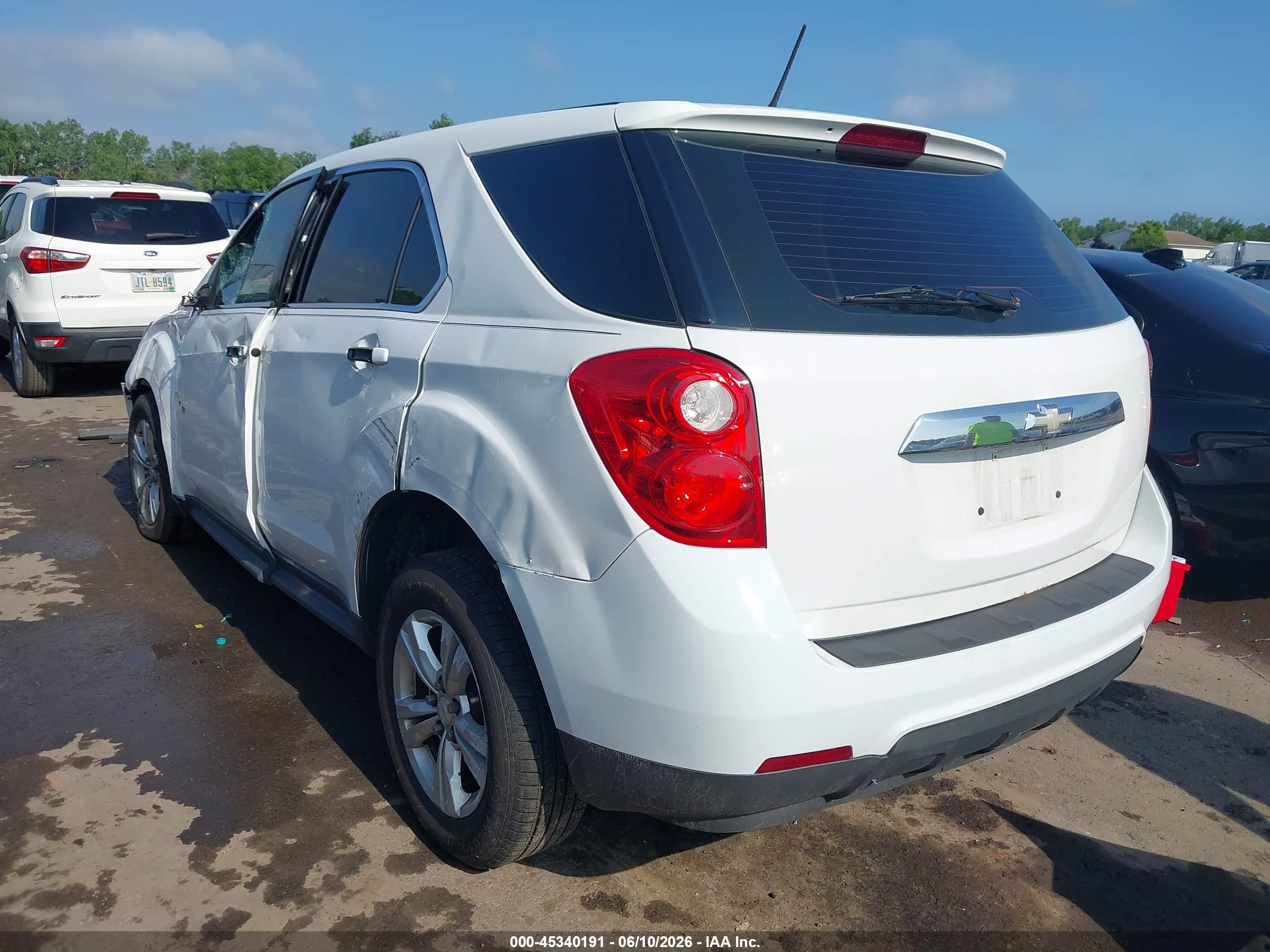 2014 Chevrolet Equinox Ls White vin: 2GNFLEEK8E6354475