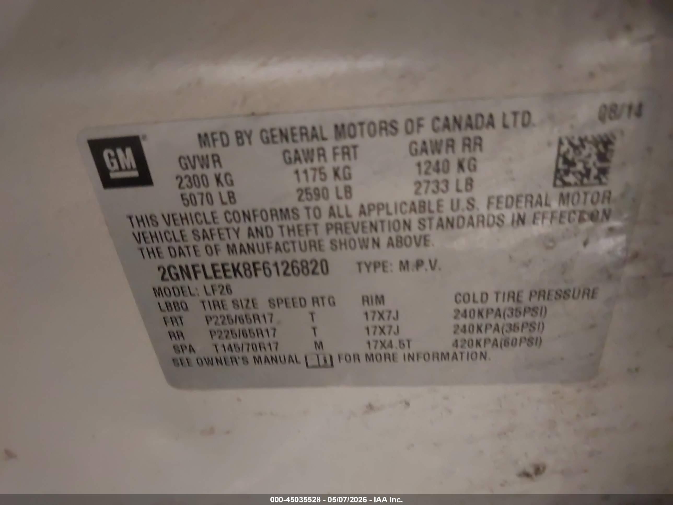 2015 Chevrolet Equinox Ls Gold vin: 2GNFLEEK8F6126820
