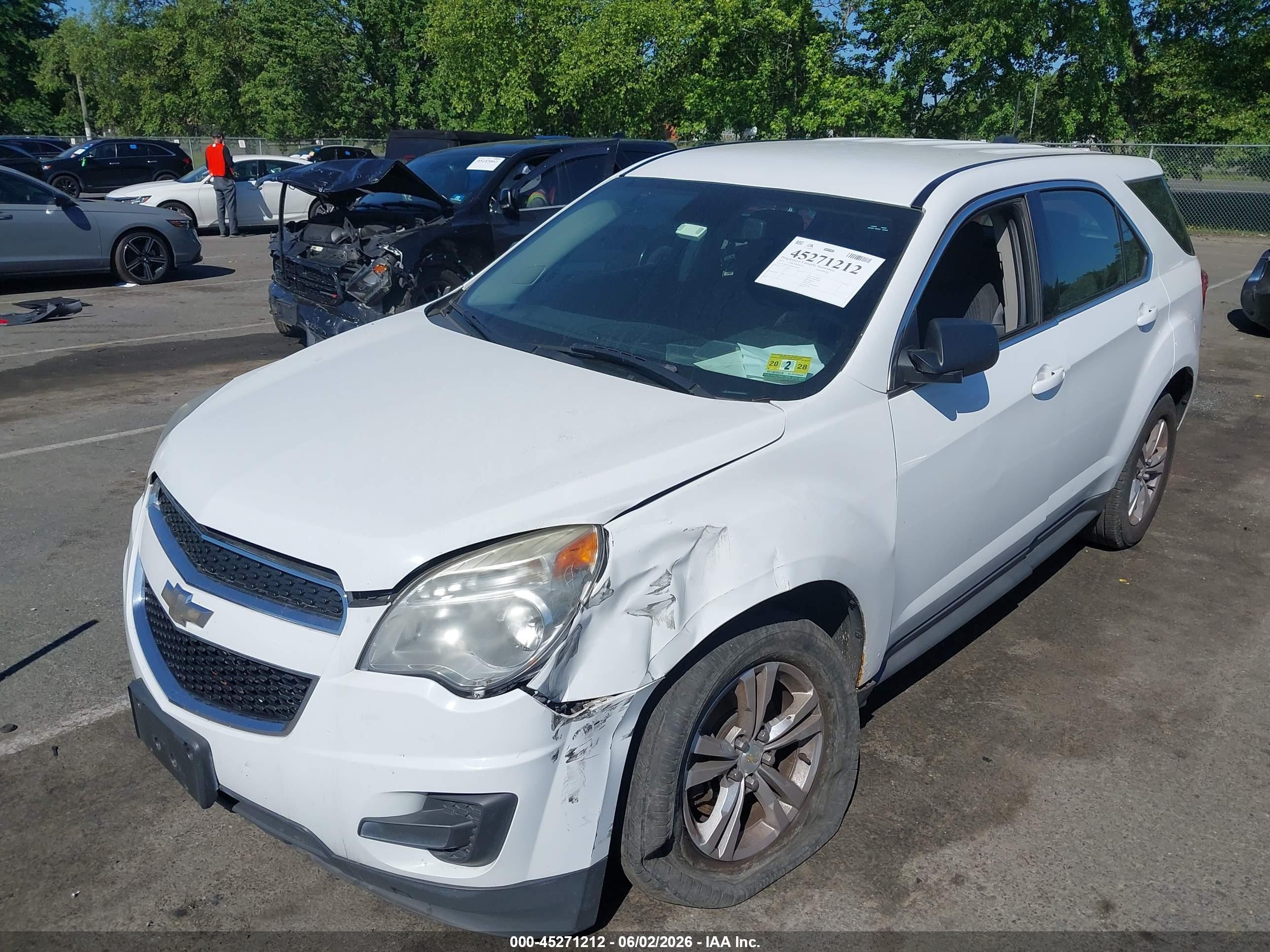 2015 Chevrolet Equinox Ls White vin: 2GNFLEEK8F6184801