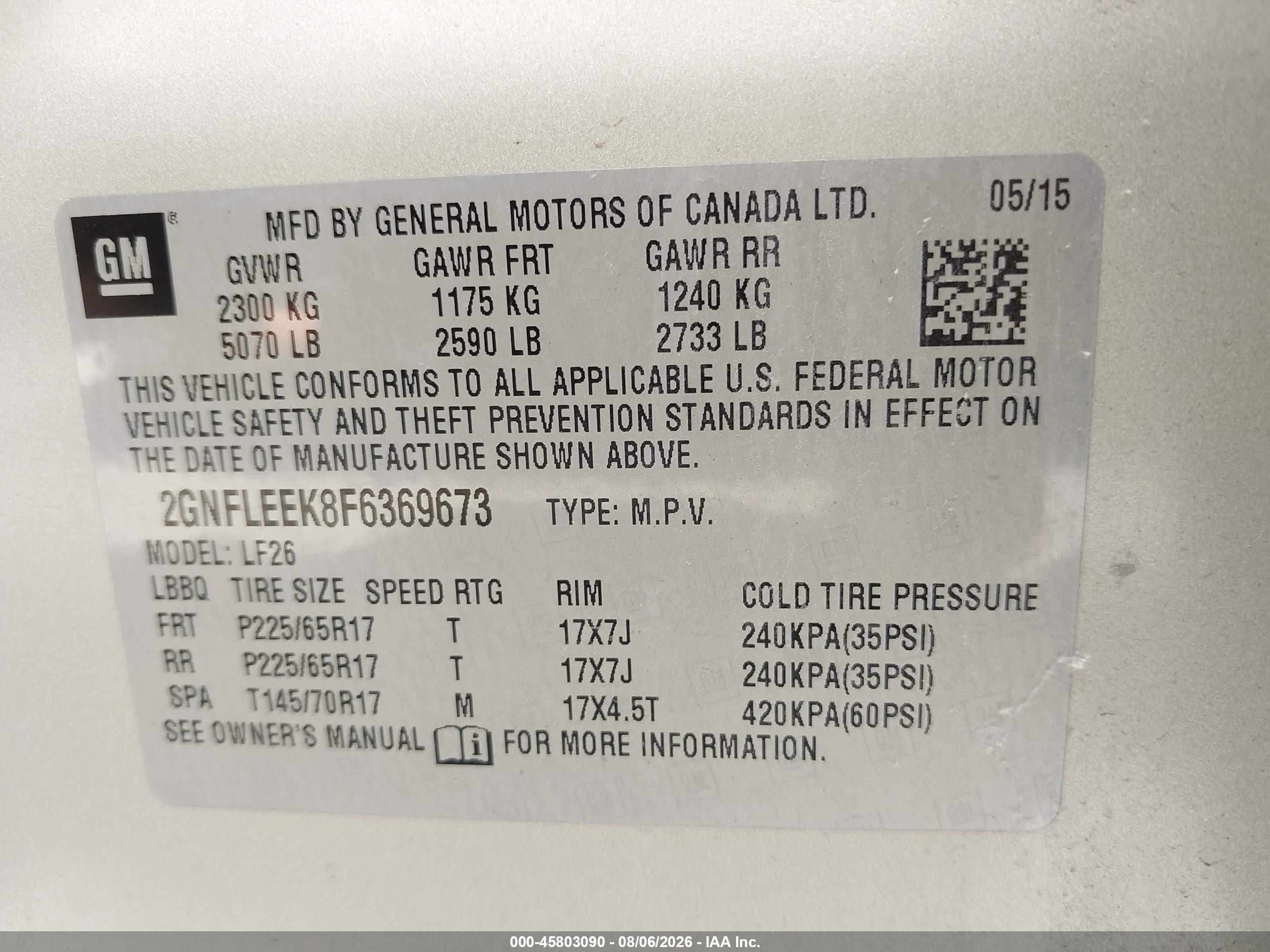2015 Chevrolet Equinox Ls White vin: 2GNFLEEK8F6369673