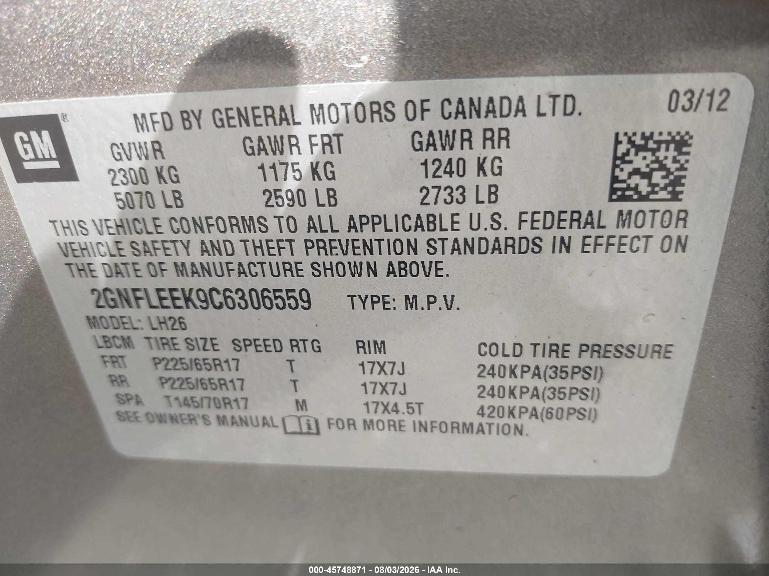 2012 Chevrolet Equinox Lt W/1lt Gray vin: 2GNFLEEK9C6306559
