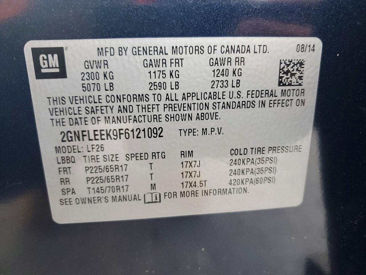 2015 Chevrolet Equinox Ls Blue vin: 2GNFLEEK9F6121092