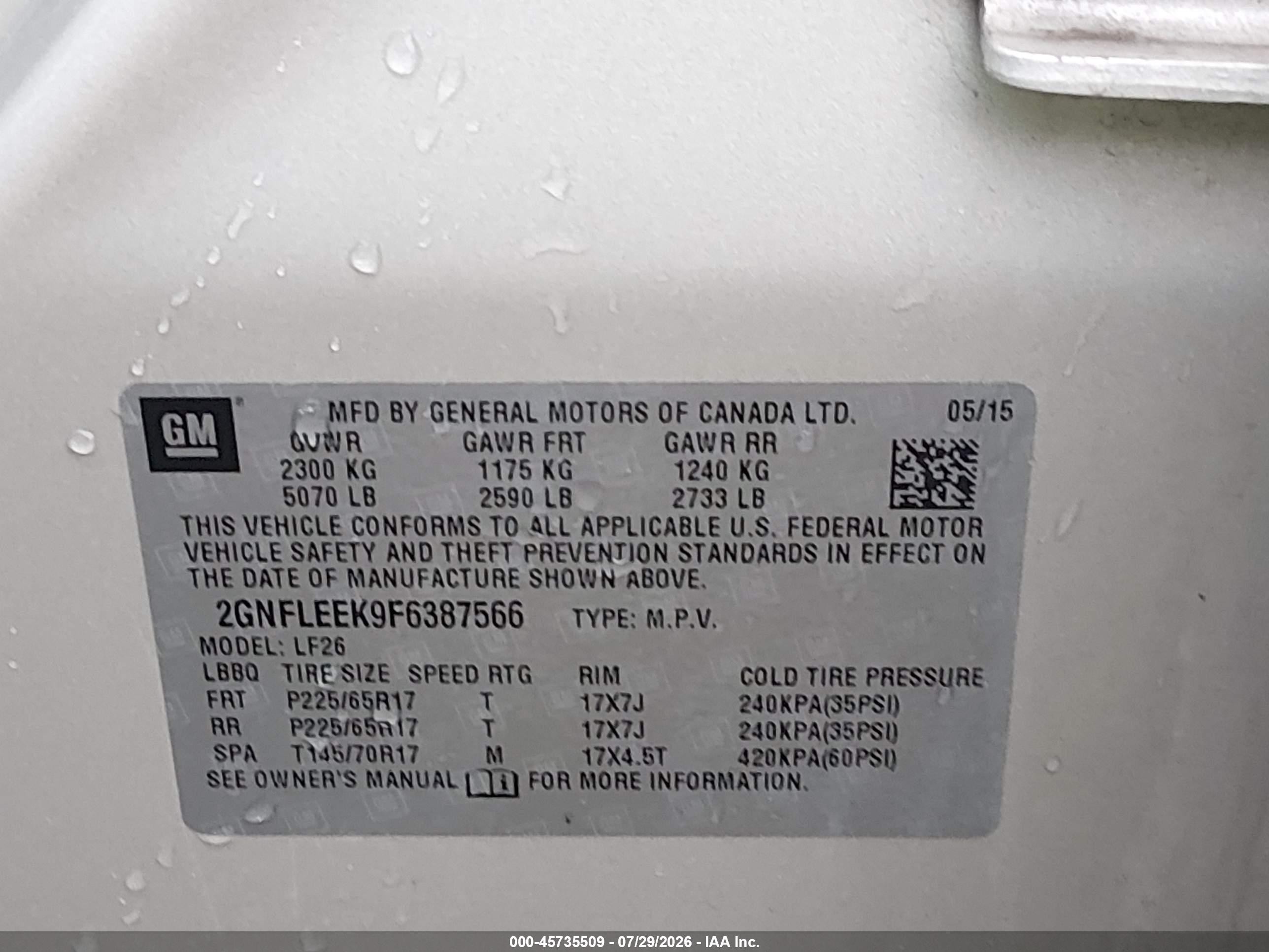 2015 Chevrolet Equinox Ls Gold vin: 2GNFLEEK9F6387566