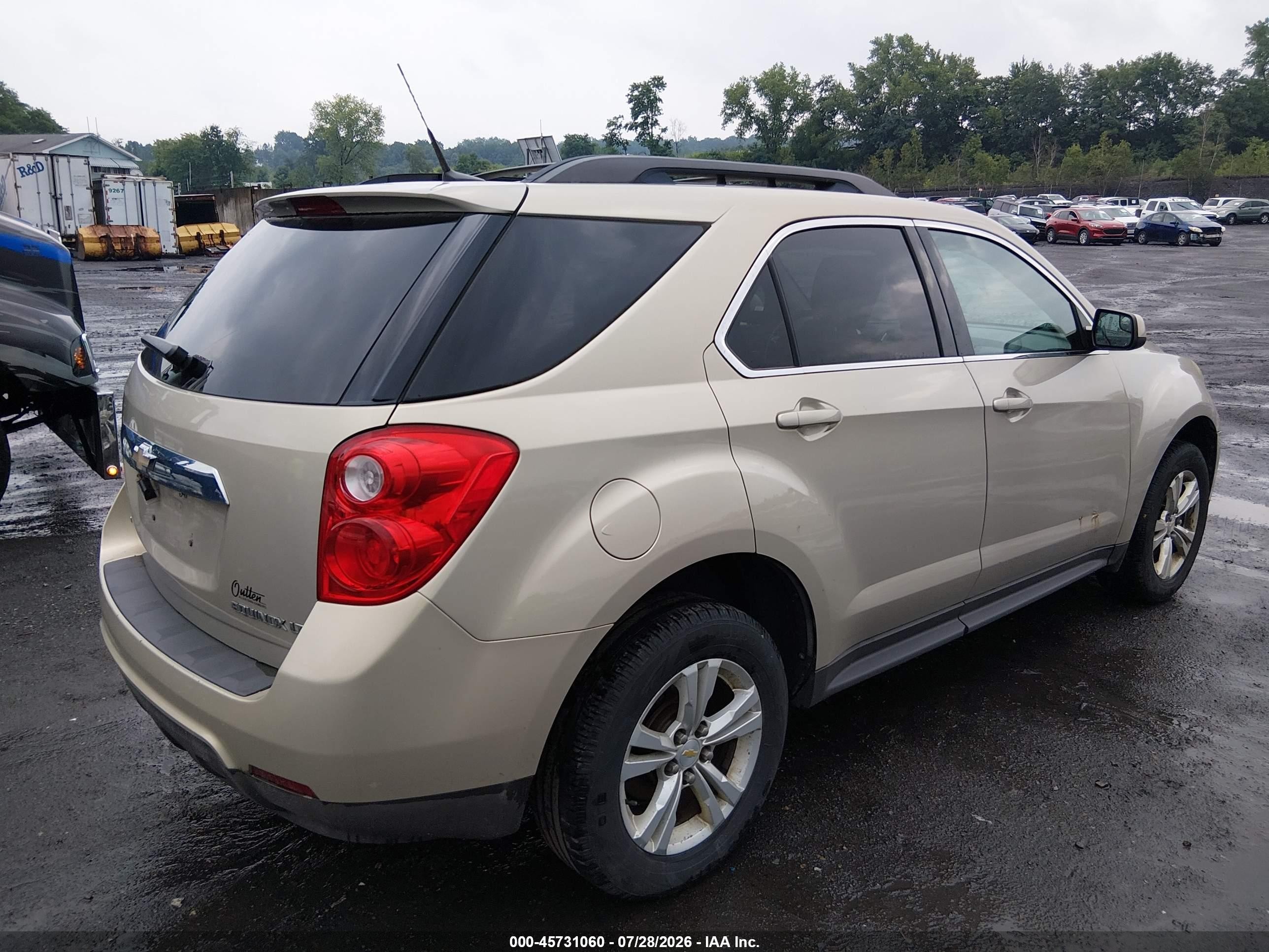 2012 Chevrolet Equinox Lt W/1lt Золотой vin: 2GNFLEEKXC6206258