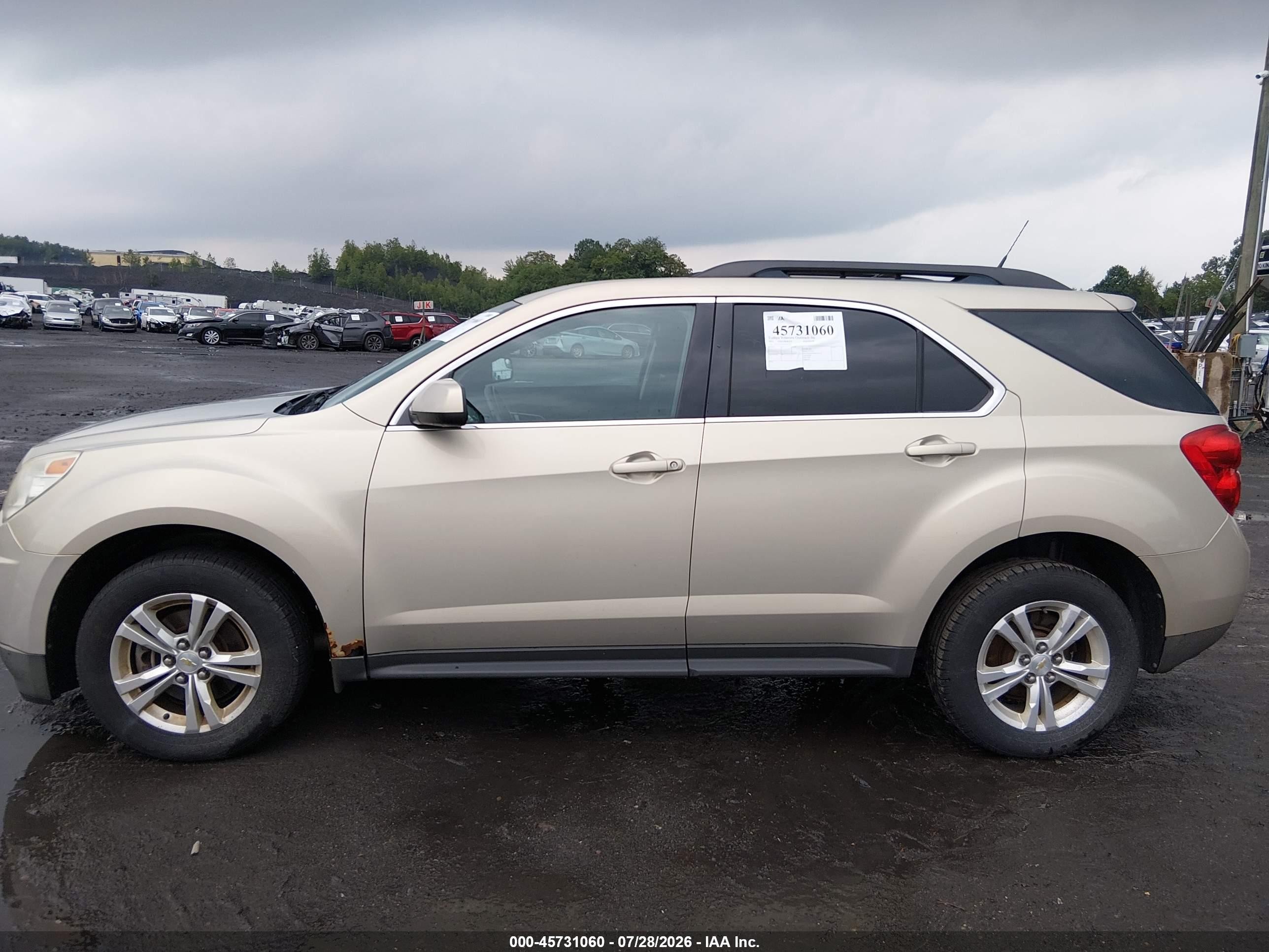 2012 Chevrolet Equinox Lt W/1lt Золотой vin: 2GNFLEEKXC6206258