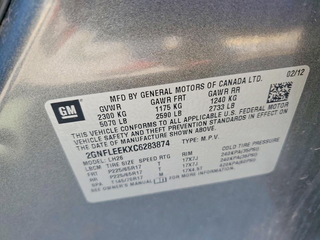 2012 Chevrolet Equinox Lt Серый vin: 2GNFLEEKXC6283874