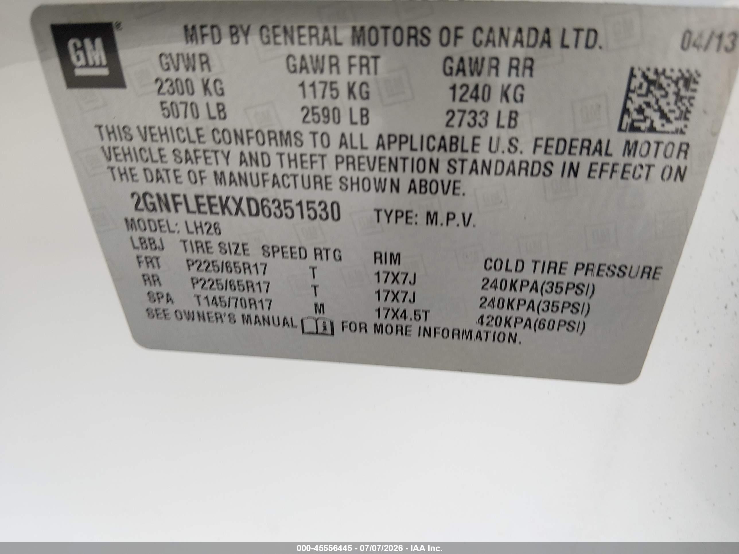 2013 Chevrolet Equinox Lt White vin: 2GNFLEEKXD6351530