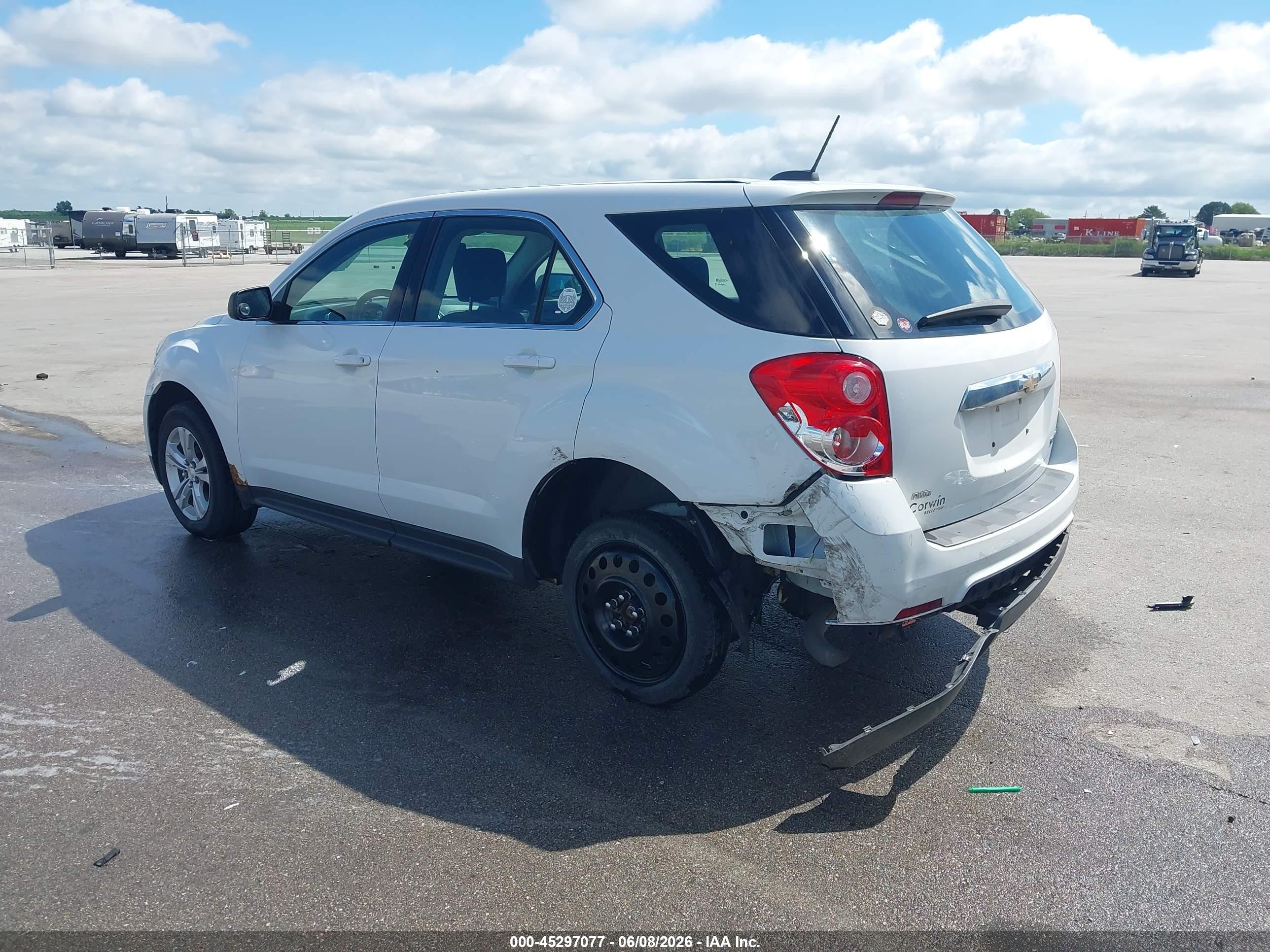 2015 Chevrolet Equinox Ls White vin: 2GNFLEEKXF6129265
