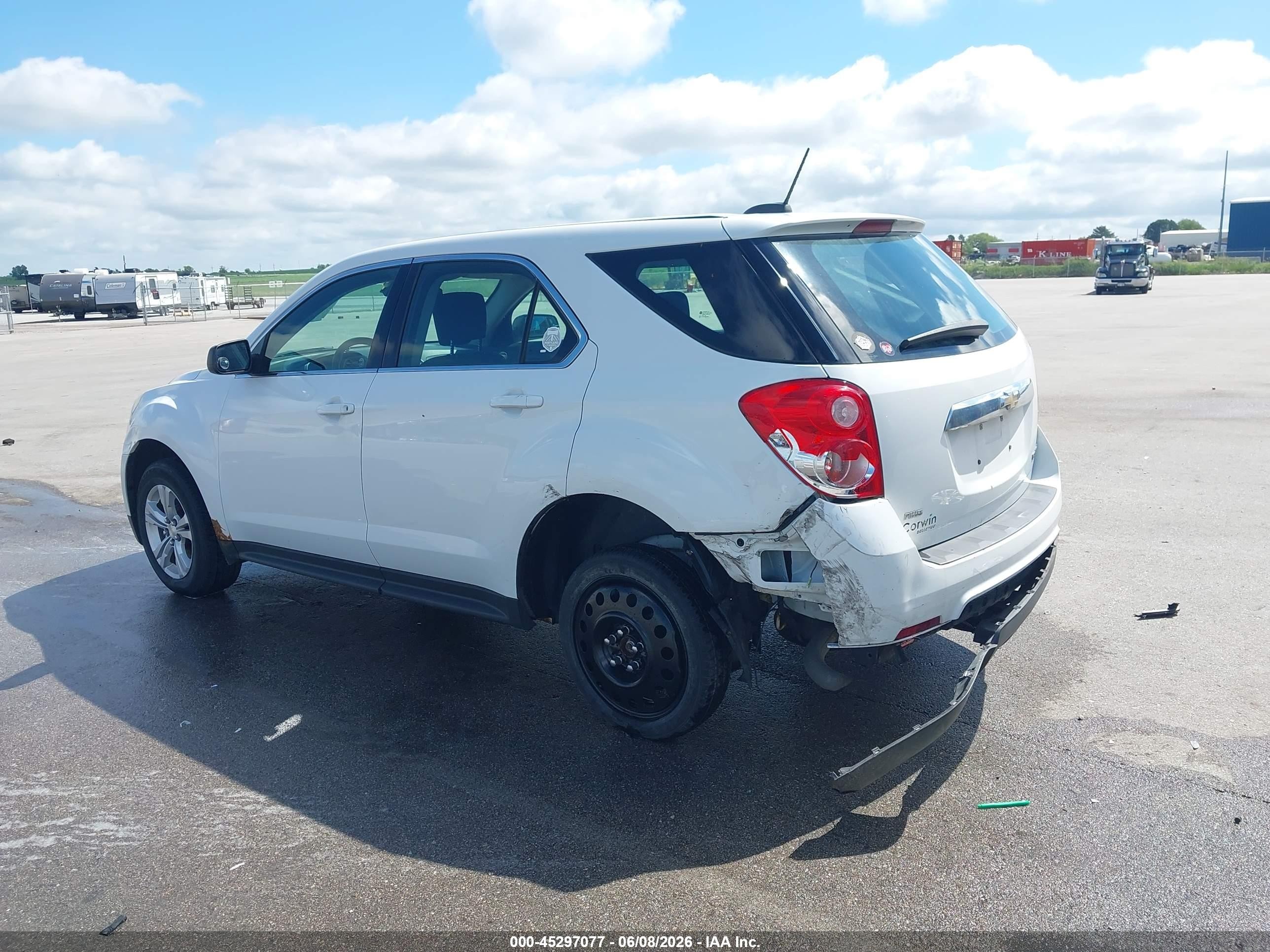2015 Chevrolet Equinox Ls White vin: 2GNFLEEKXF6129265