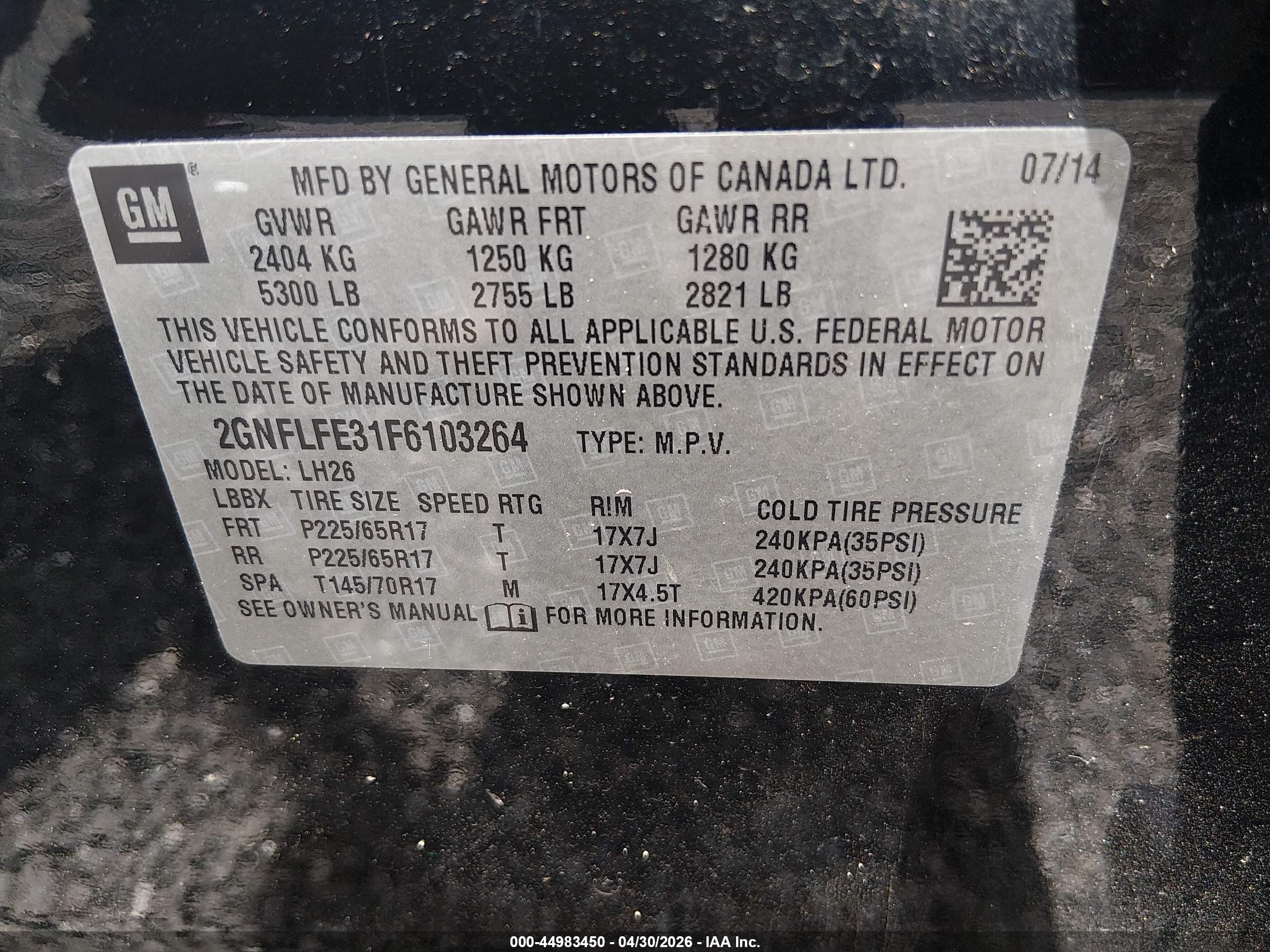 2015 Chevrolet Equinox 1lt Черный vin: 2GNFLFE31F6103264