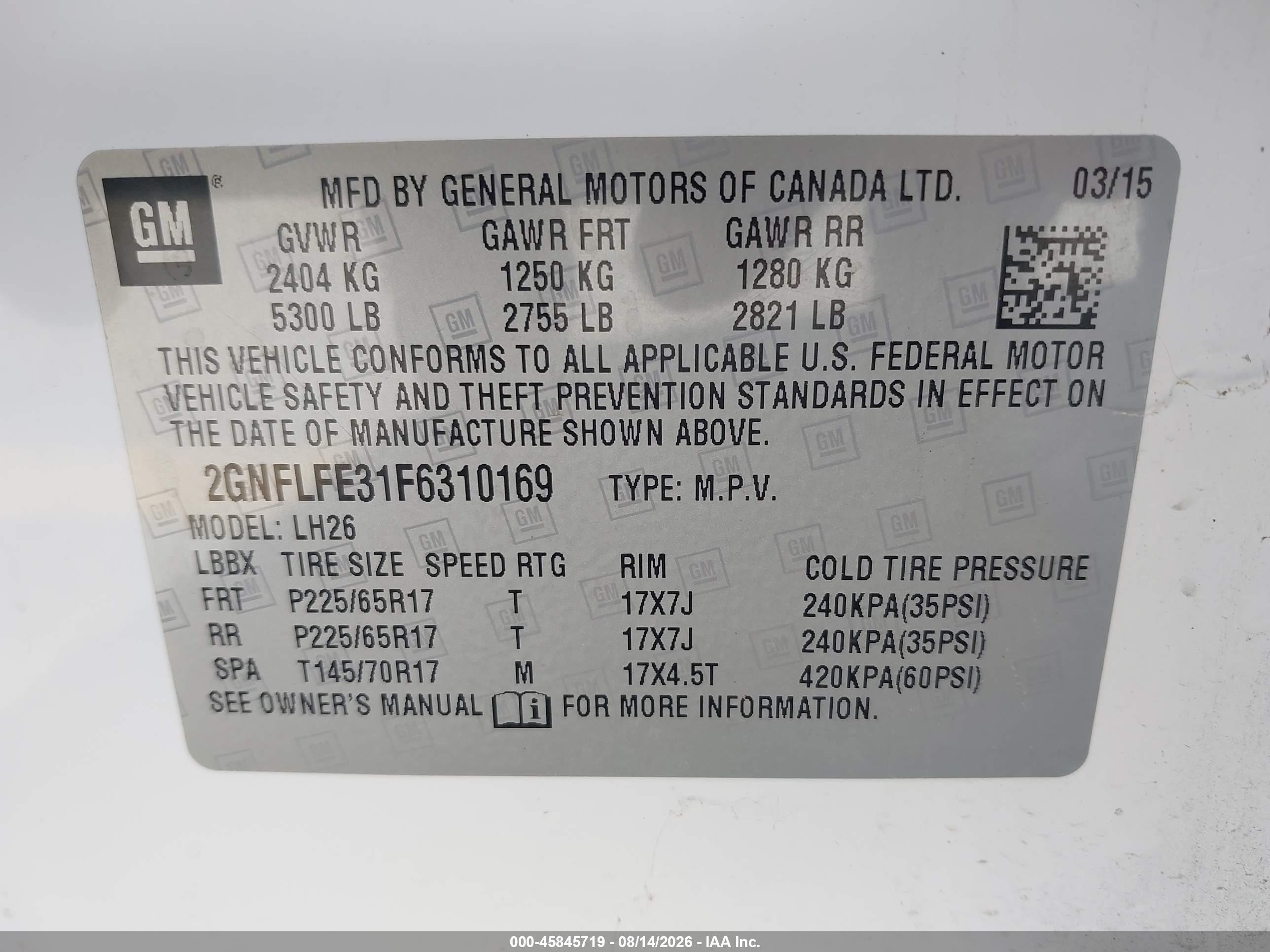 2015 Chevrolet Equinox Lt White vin: 2GNFLFE31F6310169