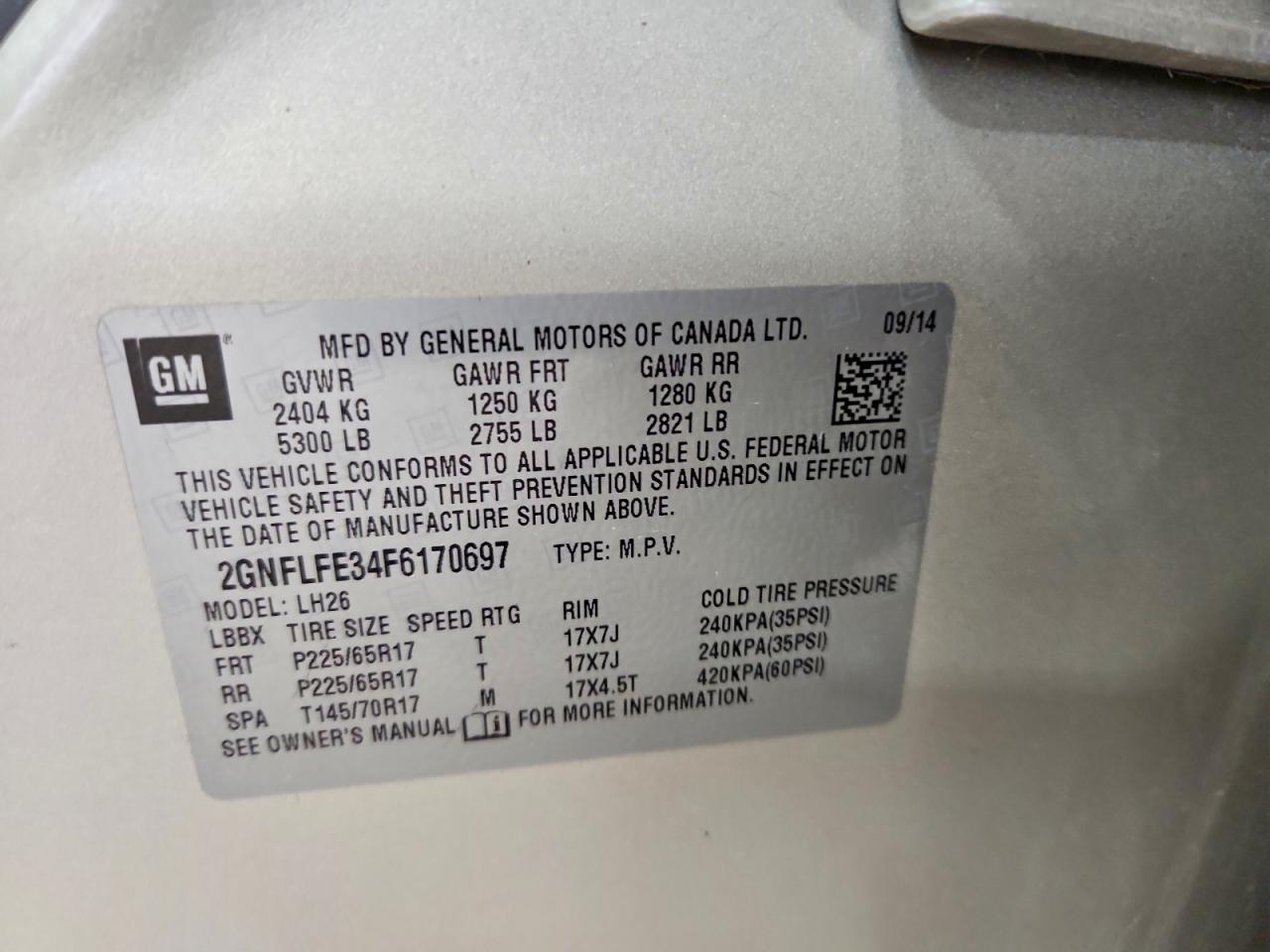2015 Chevrolet Equinox Lt Beige vin: 2GNFLFE34F6170697