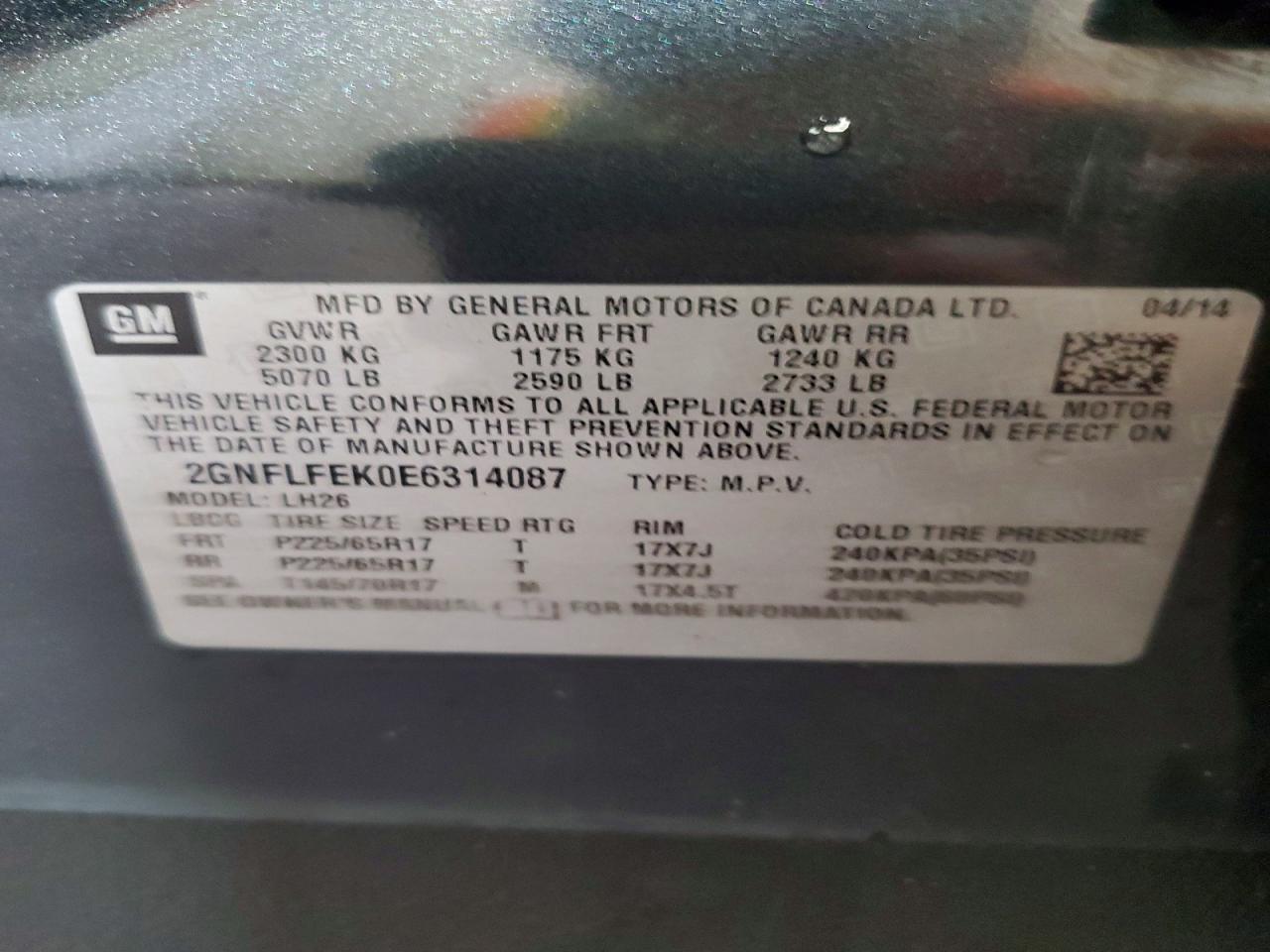 2014 Chevrolet Equinox Lt Gray vin: 2GNFLFEK0E6314087