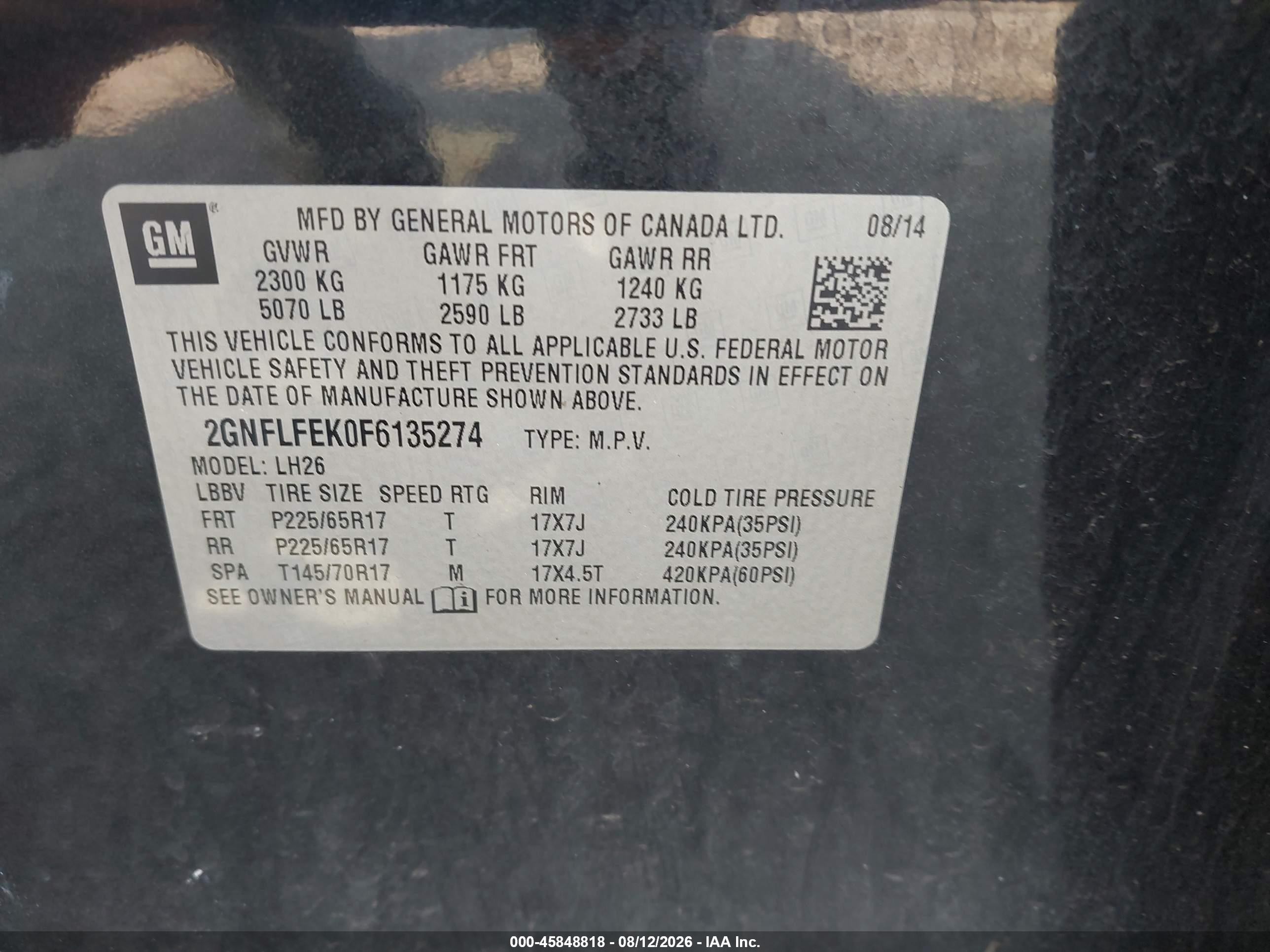 2015 Chevrolet Equinox Lt Black vin: 2GNFLFEK0F6135274