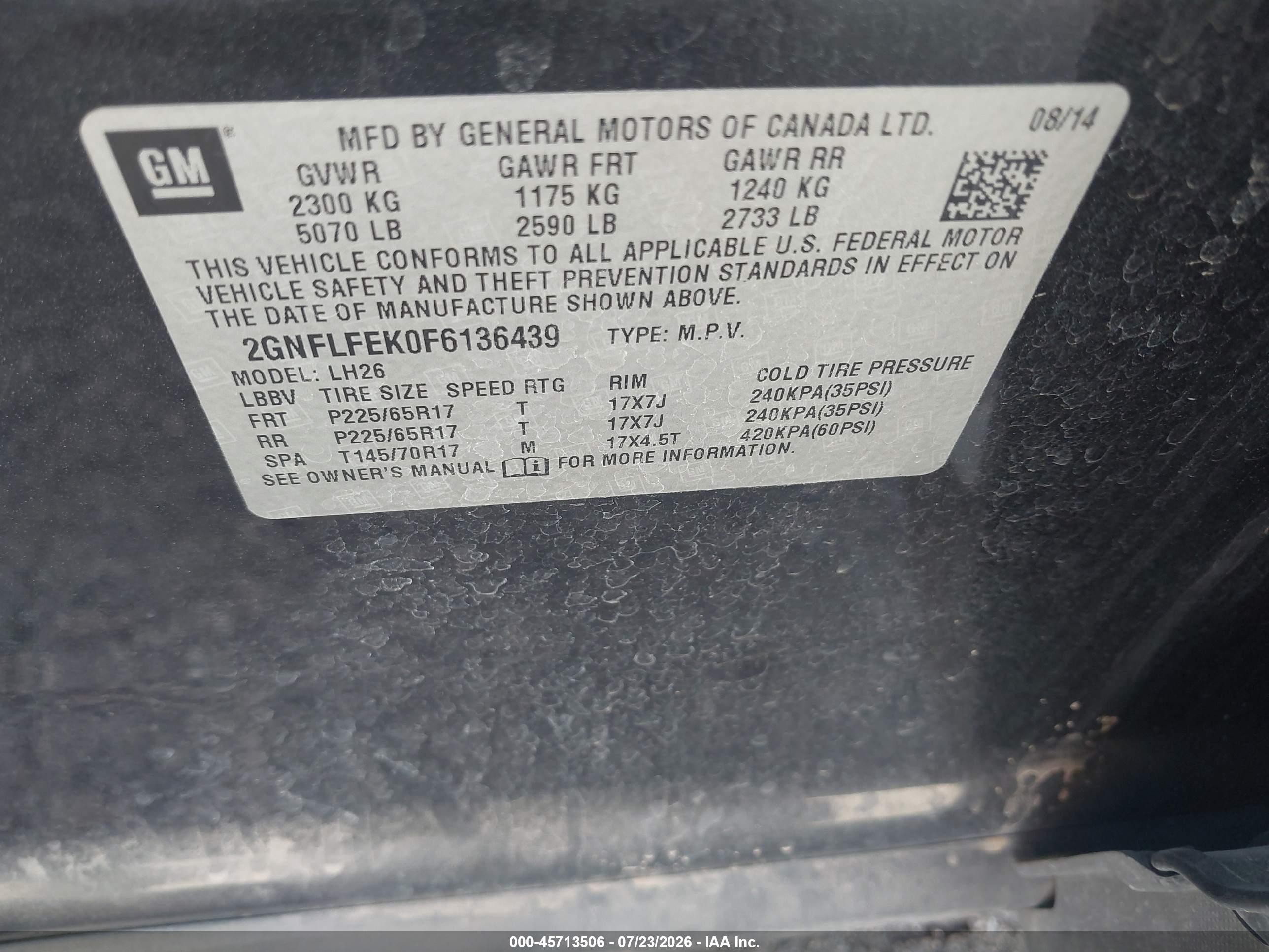 2015 Chevrolet Equinox Lt Black vin: 2GNFLFEK0F6136439