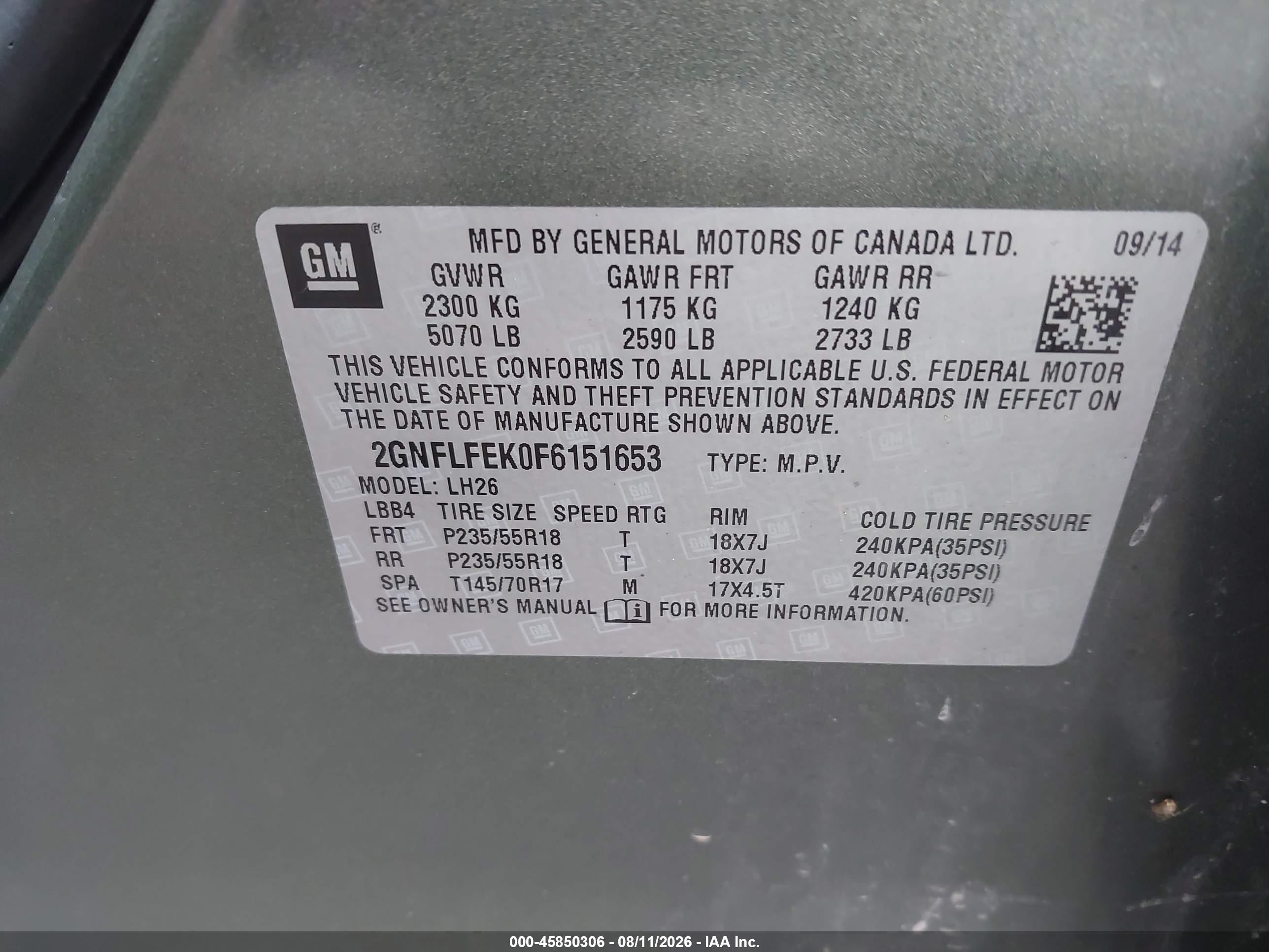 2015 Chevrolet Equinox Lt Зеленый vin: 2GNFLFEK0F6151653