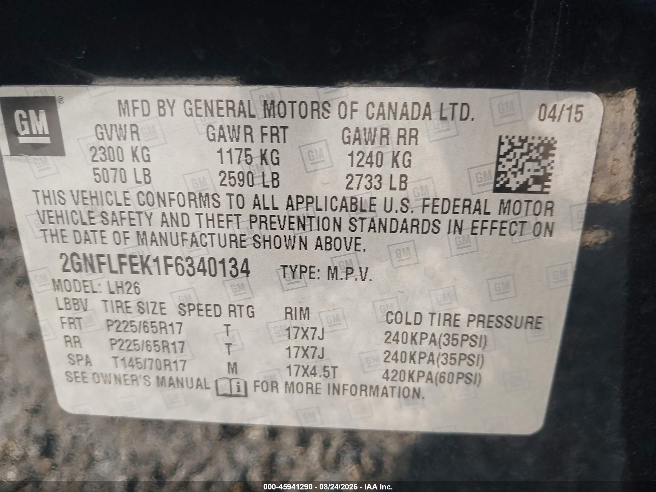 2015 Chevrolet Equinox Lt Черный vin: 2GNFLFEK1F6340134
