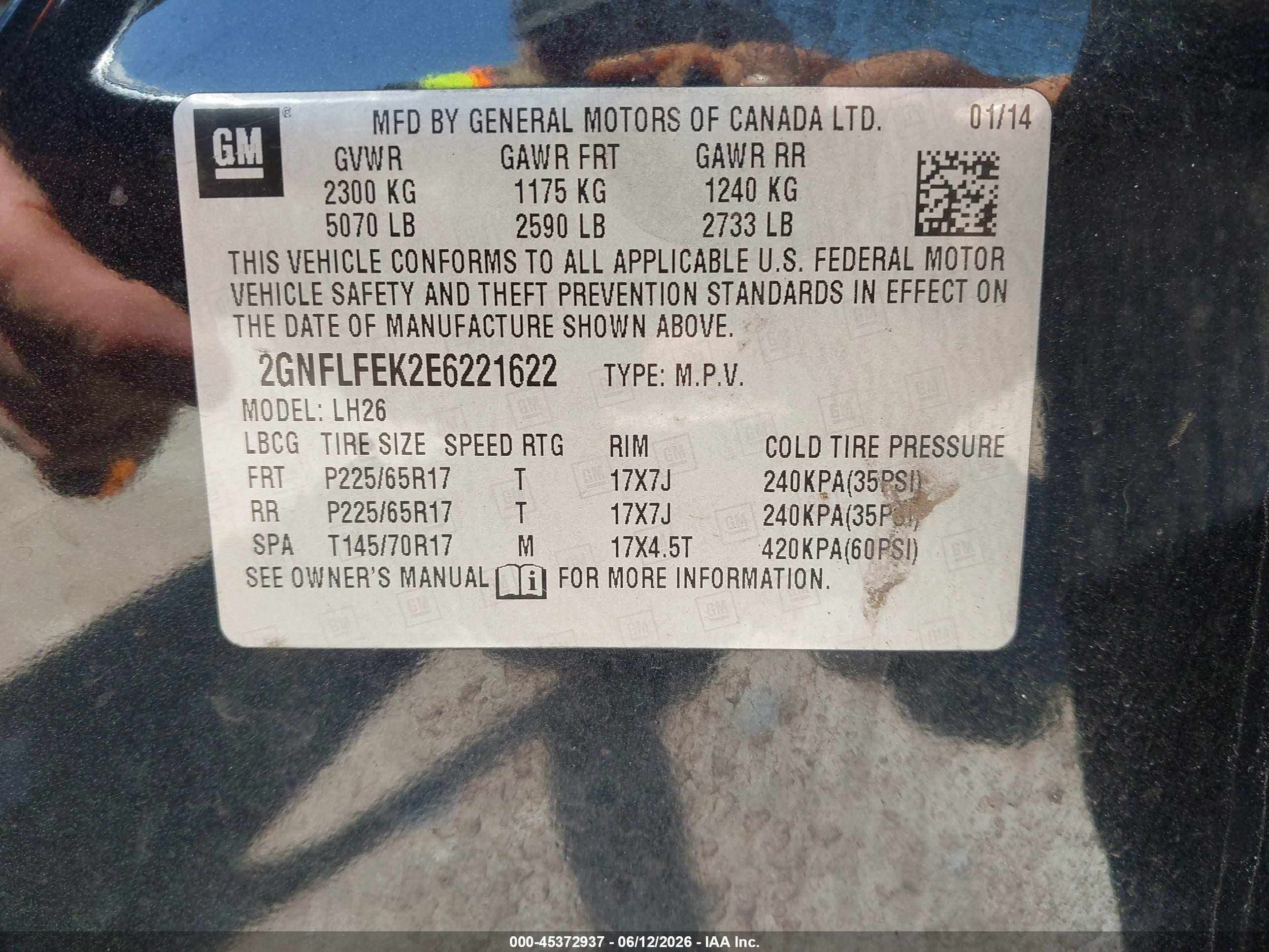 2014 Chevrolet Equinox Lt Черный vin: 2GNFLFEK2E6221622