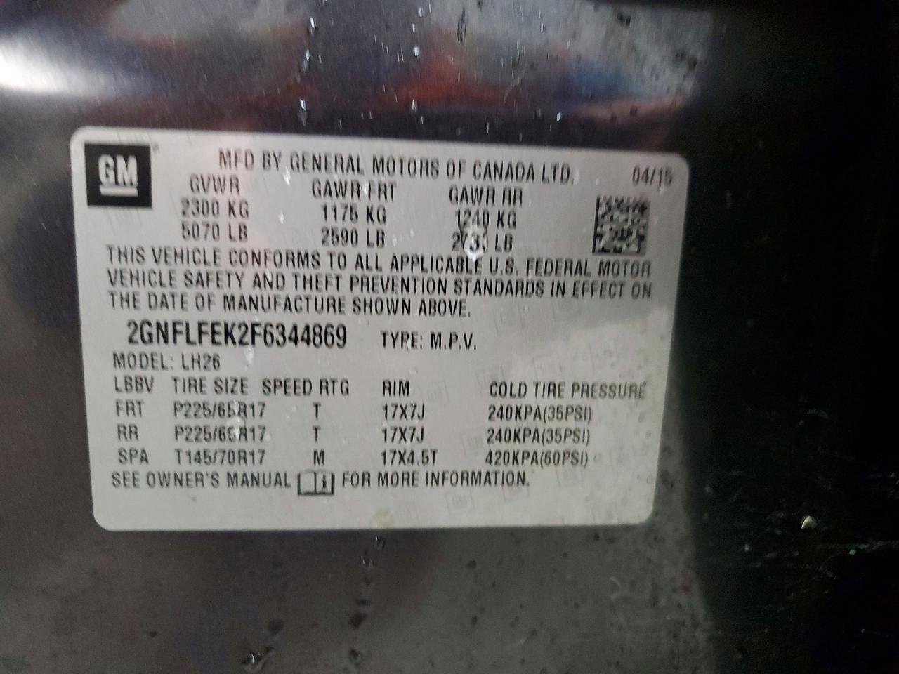 2015 Chevrolet Equinox Lt Серый vin: 2GNFLFEK2F6344869