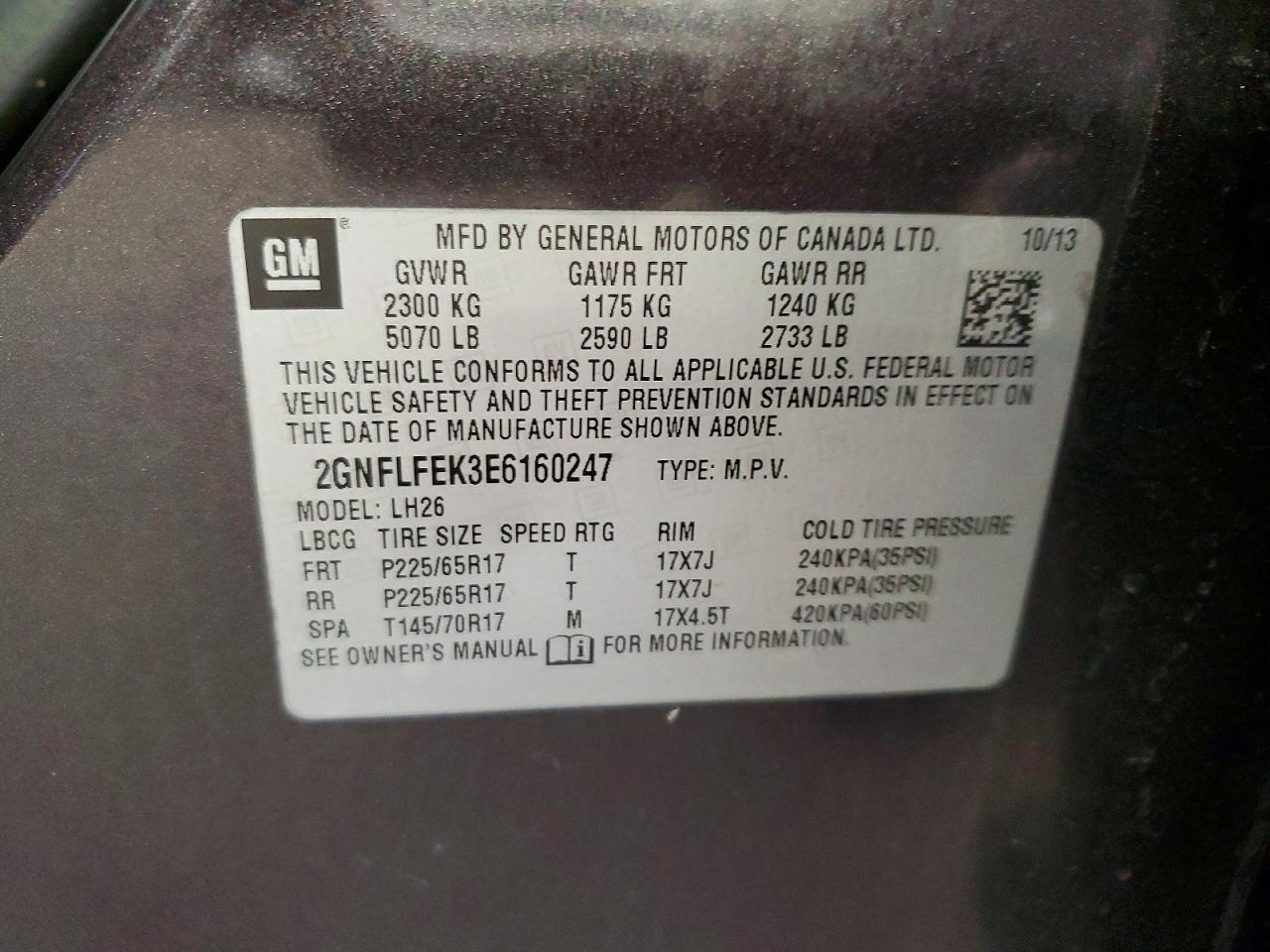 2014 Chevrolet Equinox Lt Угольный vin: 2GNFLFEK3E6160247