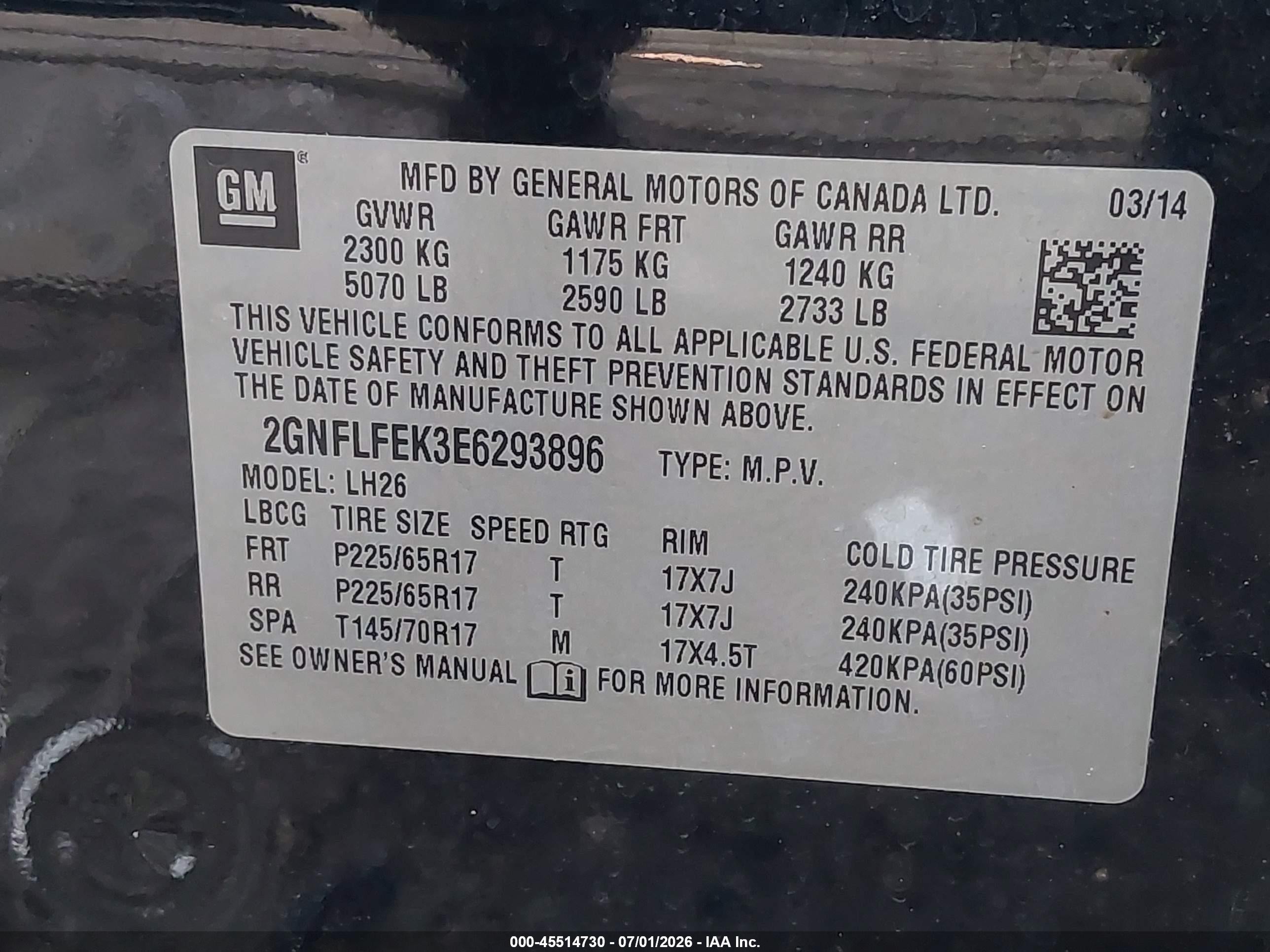 2014 Chevrolet Equinox Lt Black vin: 2GNFLFEK3E6293896