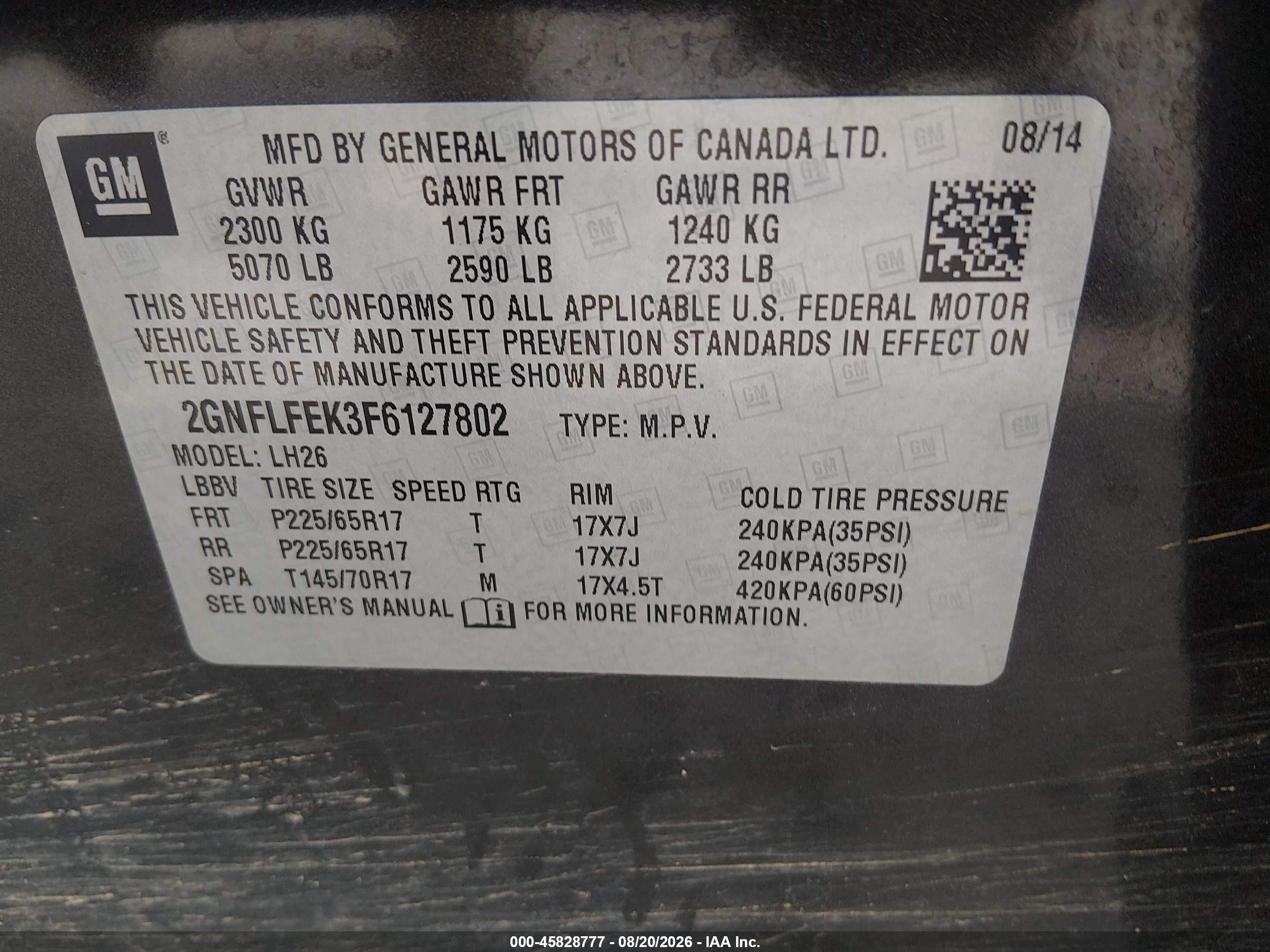 2015 Chevrolet Equinox Lt Gray vin: 2GNFLFEK3F6127802