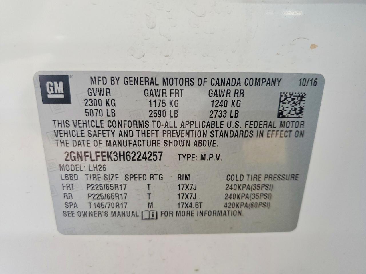 2017 Chevrolet Equinox Lt White vin: 2GNFLFEK3H6224257