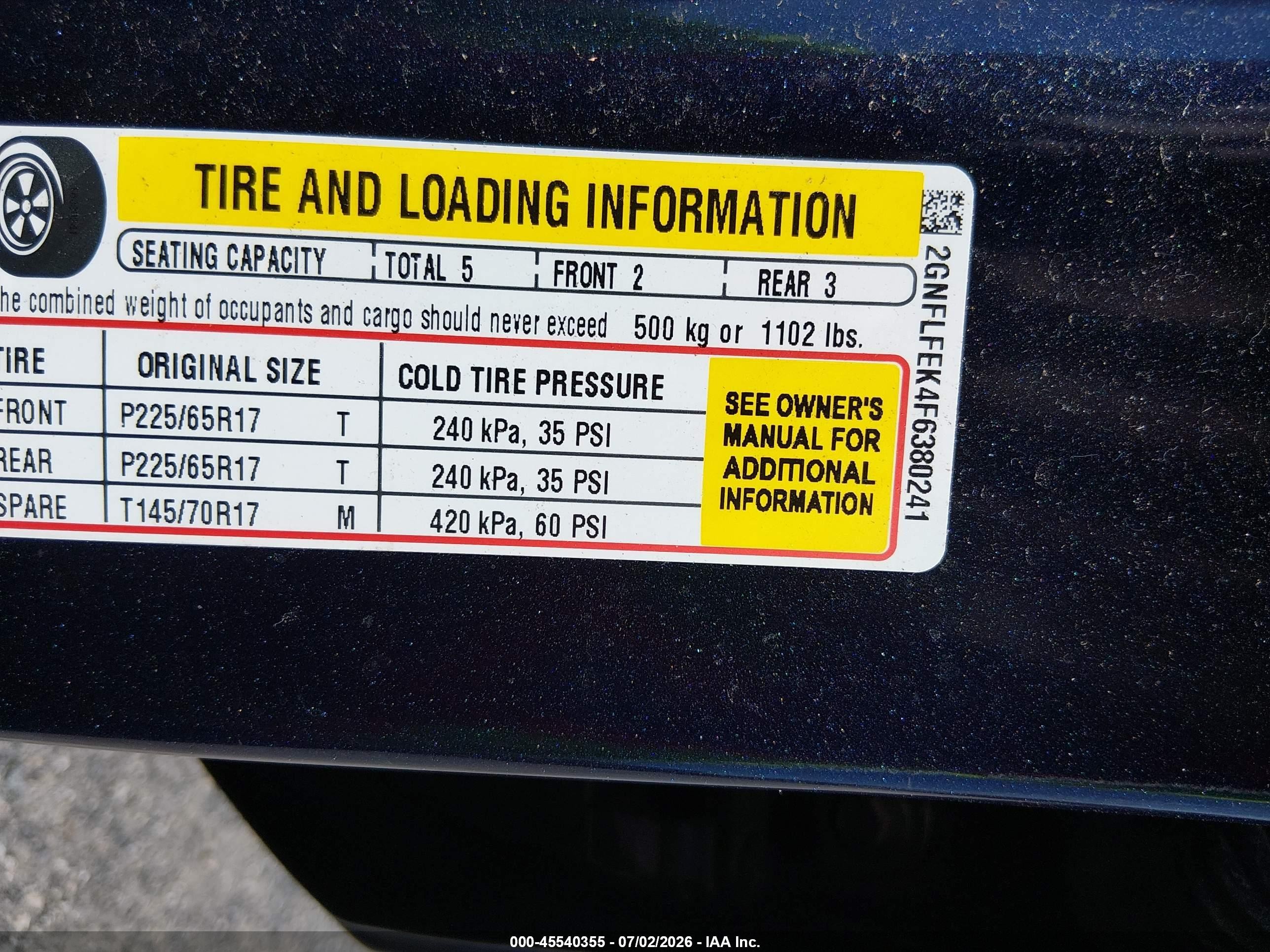 2015 Chevrolet Equinox Lt Dark Blue vin: 2GNFLFEK4F6380241