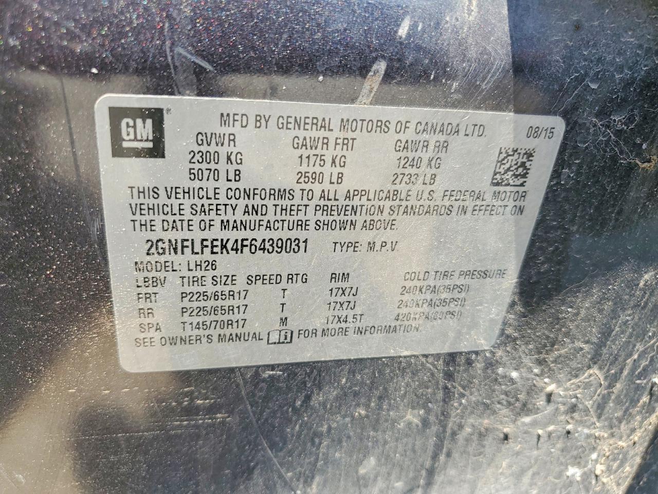 2015 Chevrolet Equinox Lt Черный vin: 2GNFLFEK4F6439031