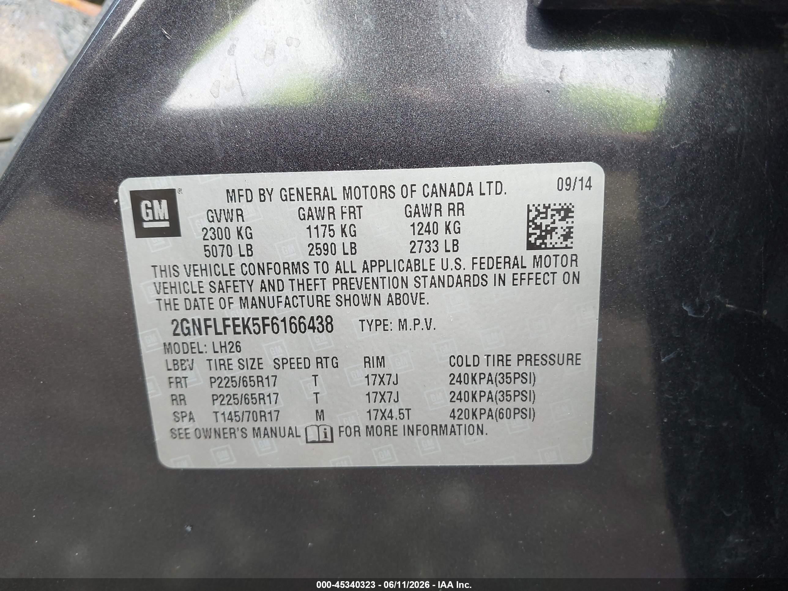 2015 Chevrolet Equinox 1lt Gray vin: 2GNFLFEK5F6166438