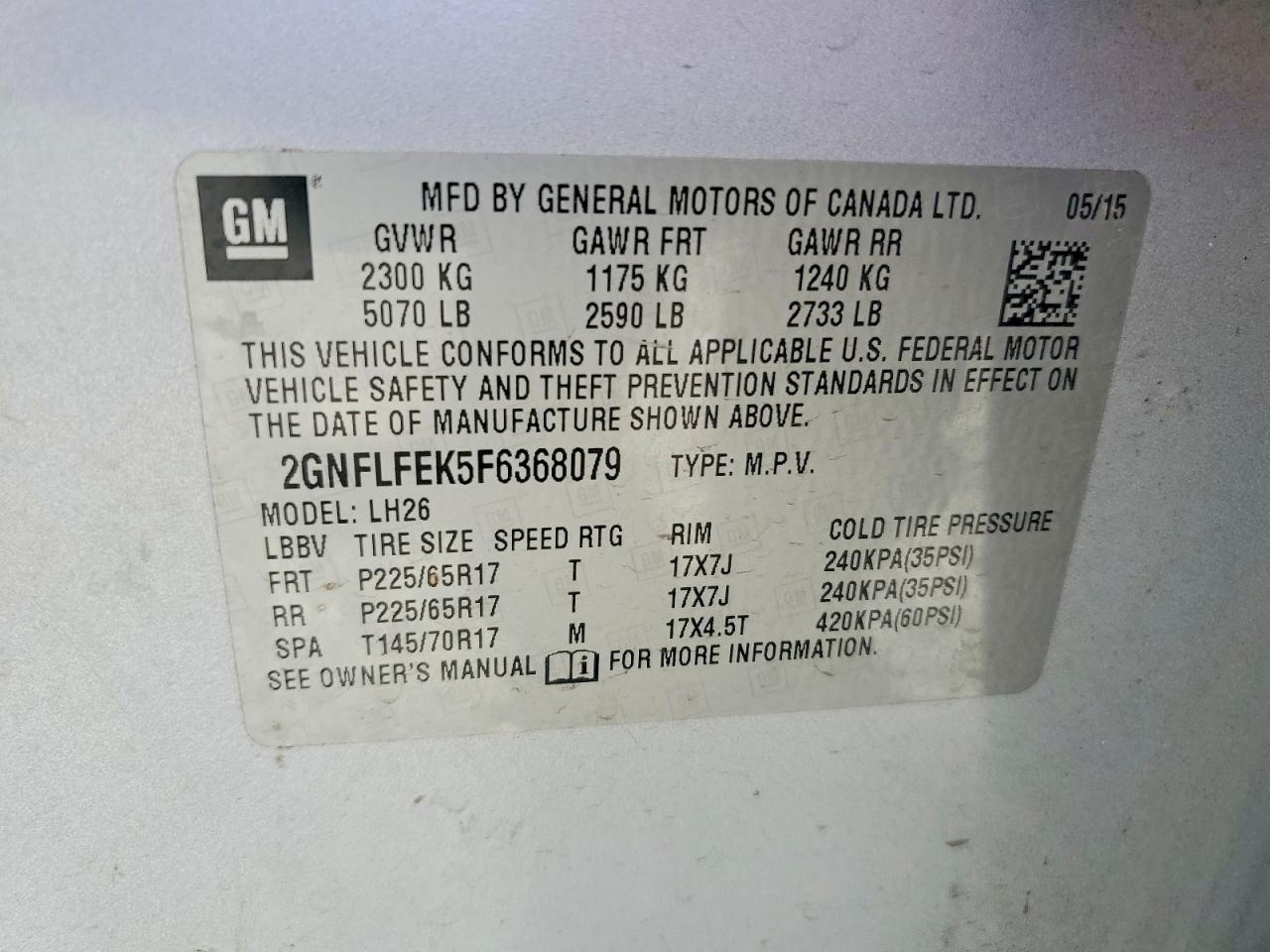2015 Chevrolet Equinox Lt Silver vin: 2GNFLFEK5F6368079