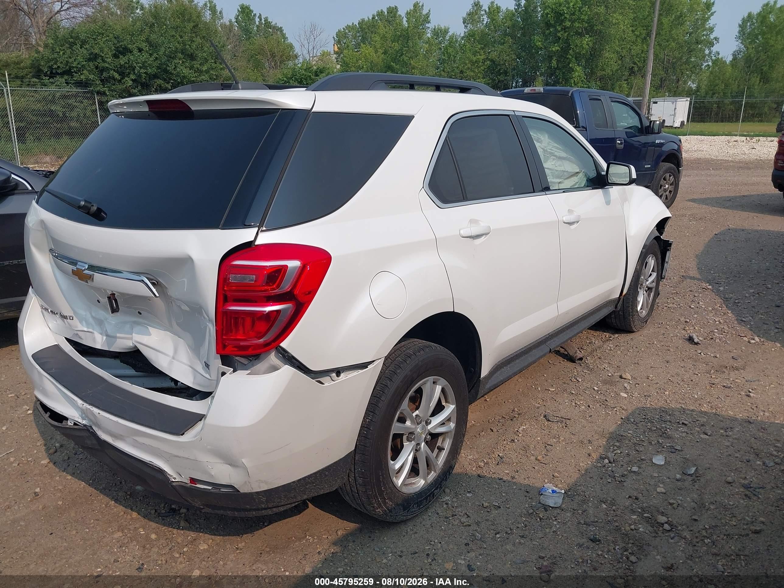 2017 Chevrolet Equinox Lt White vin: 2GNFLFEK6H6283576