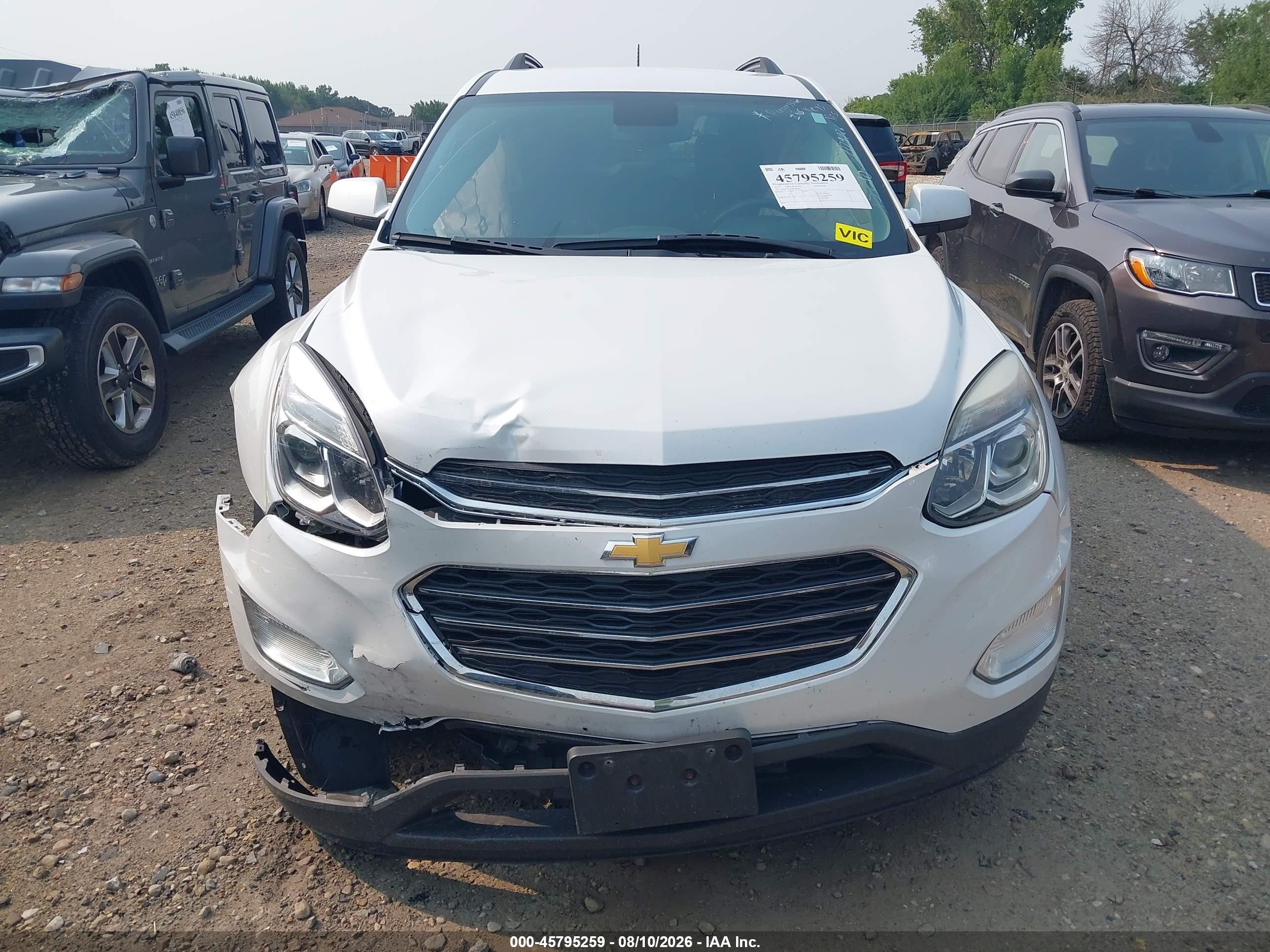 2017 Chevrolet Equinox Lt White vin: 2GNFLFEK6H6283576