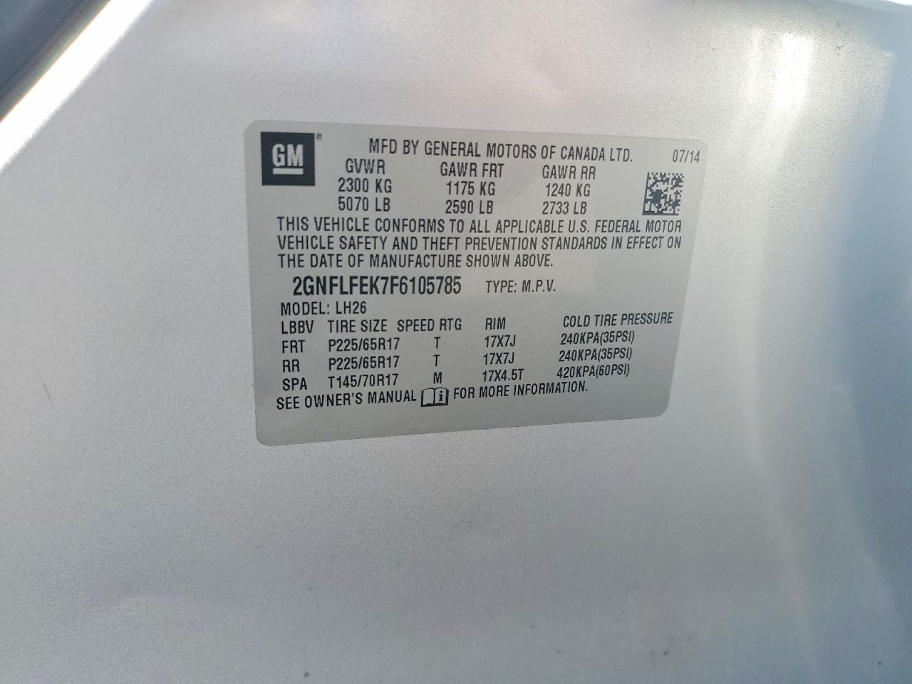 2015 Chevrolet Equinox Lt Silver vin: 2GNFLFEK7F6105785