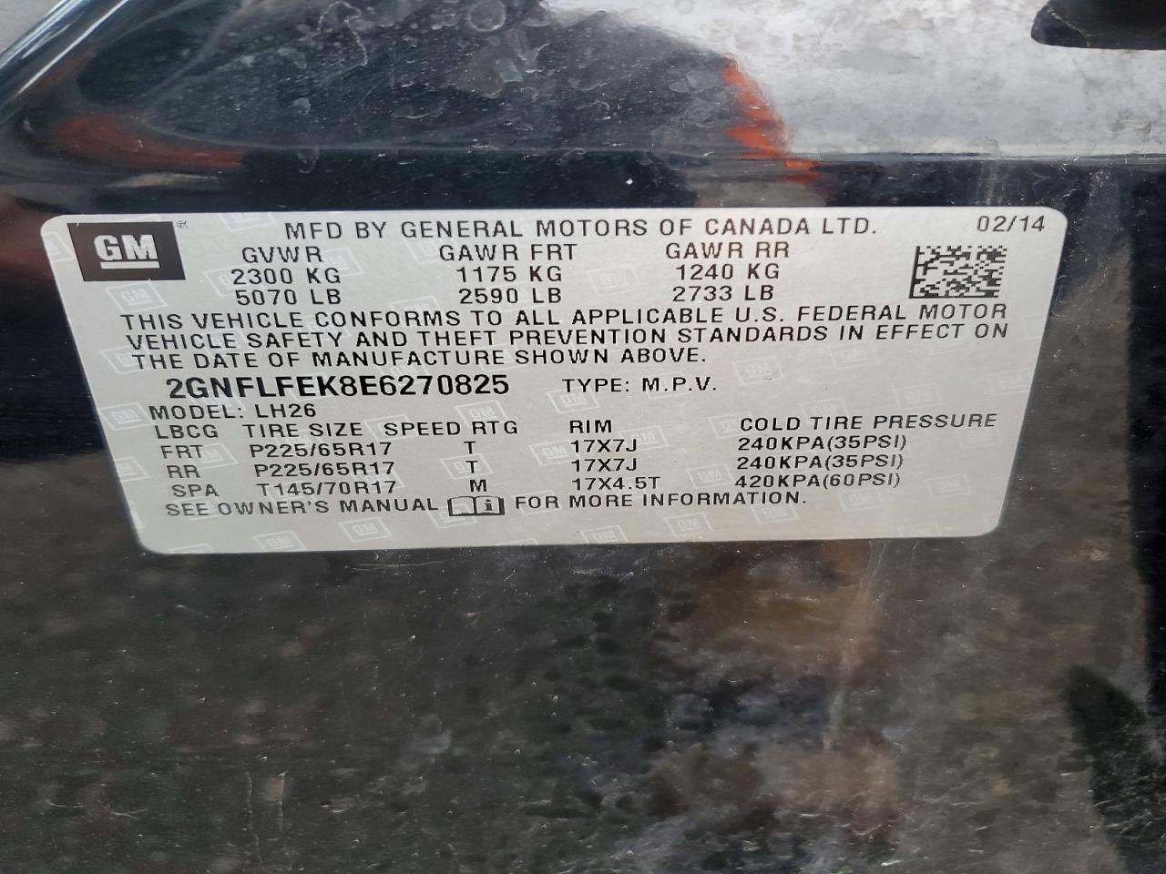 2014 Chevrolet Equinox Lt Черный vin: 2GNFLFEK8E6270825