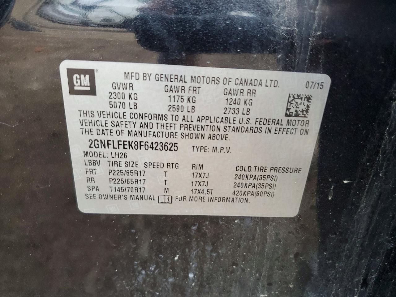 2015 Chevrolet Equinox Lt Черный vin: 2GNFLFEK8F6423625
